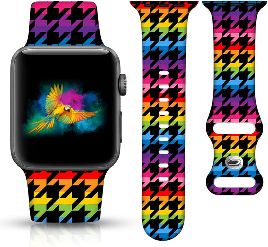 Compatible 38Mm Apple Watch Bands for Women 40Mm 41Mm 42Mm 44Mm 45Mm, Iwatch Bands for Women Strap Wristbands Women Houndstooth Apple Watch Band Compatible Apple Watch Series Ultra 8 7 6 5 4 3 2 1 SE