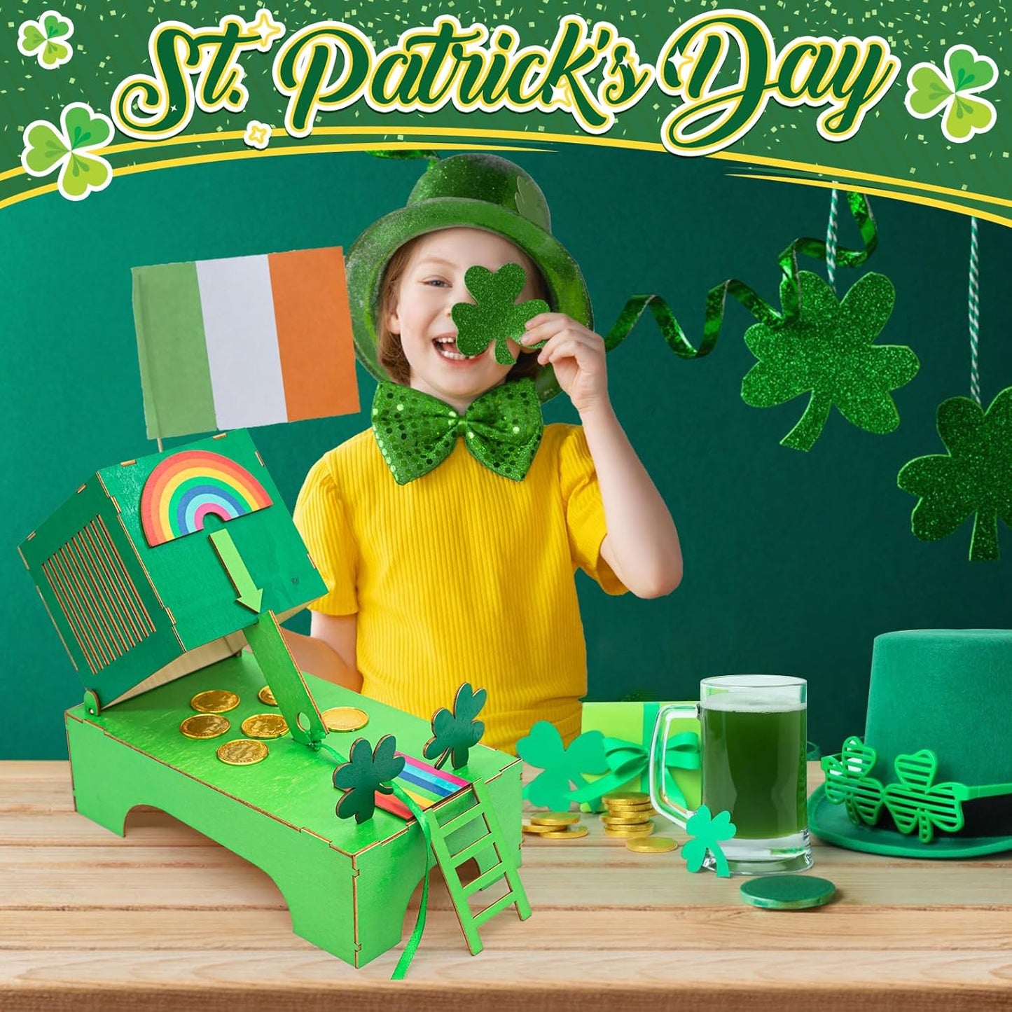 St. Patrick'S Day Decorations Leprechaun Trap Kit -St Patrick'S Day DIY Toys -Leprechaun Trap Decorations
