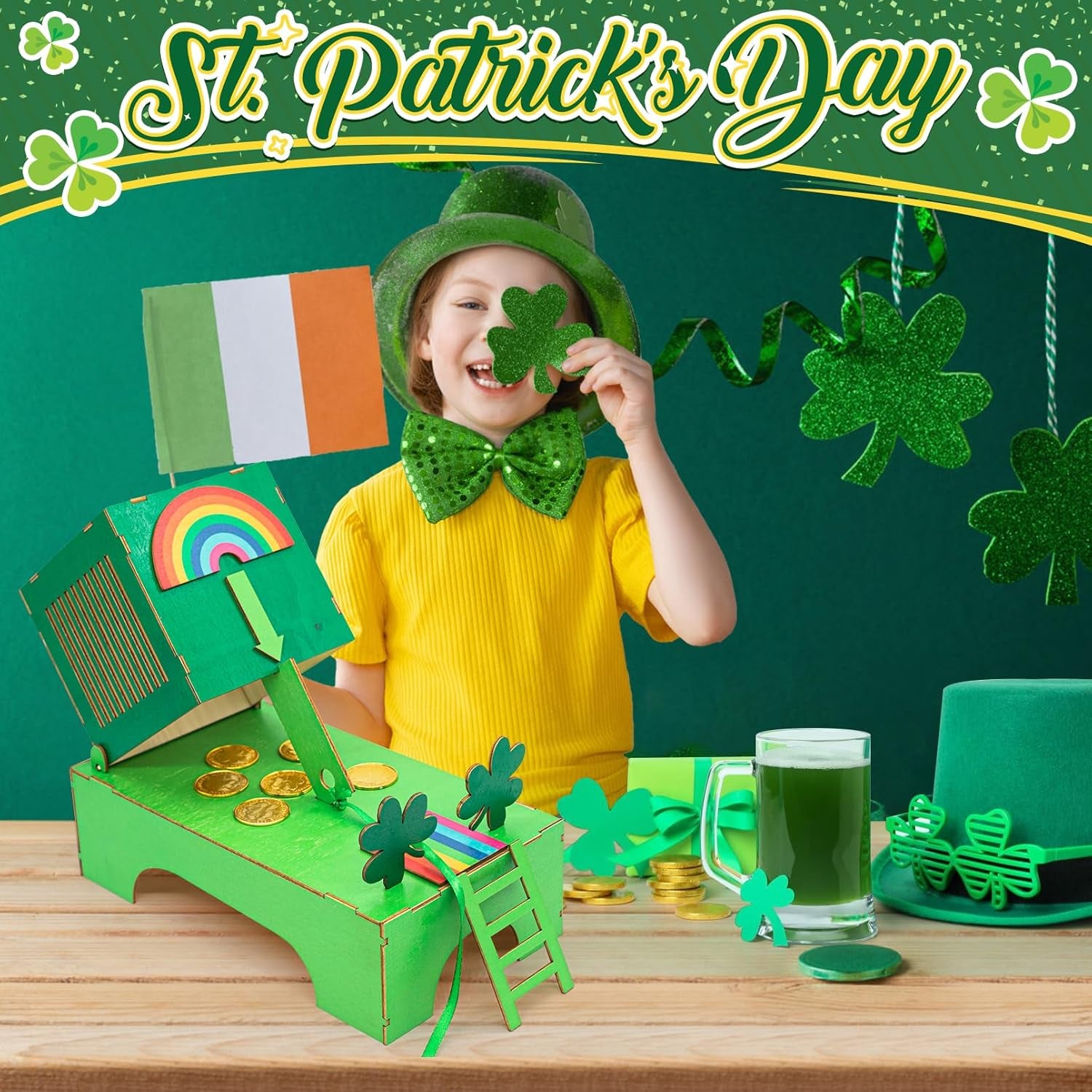 St. Patrick'S Day Decorations Leprechaun Trap Kit -St Patrick'S Day DIY Toys -Leprechaun Trap Decorations