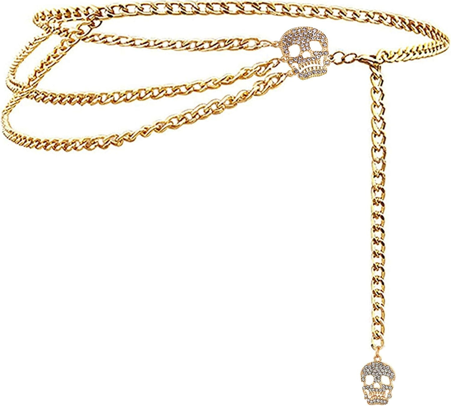 Multilayer Metal Waist Chain Dress Belts Metal Belt for Women