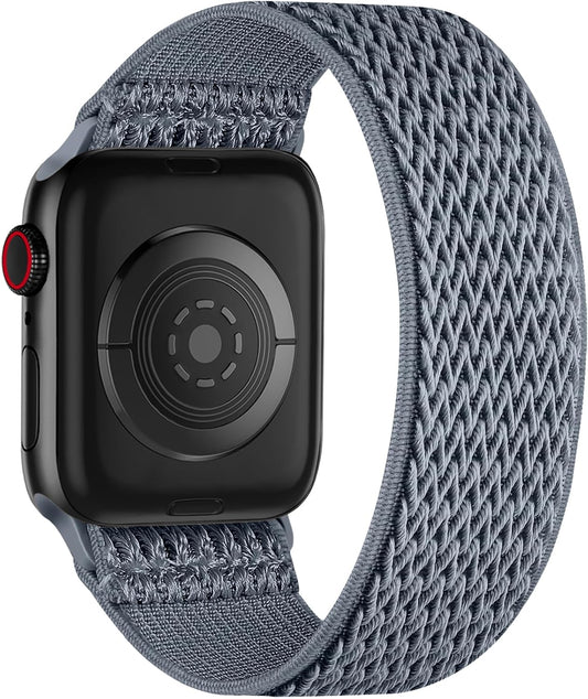 Braided Solo Loop Compatible with Apple Watch Bands for Men 49Mm 46Mm 45Mm 44Mm 42Mm 38Mm 40Mm 41Mm, Soft Stretchy Nylon Sport Wristbands for Iwatch Ultra Series 10/9/8/7/6/5/4/3/2/1 SE