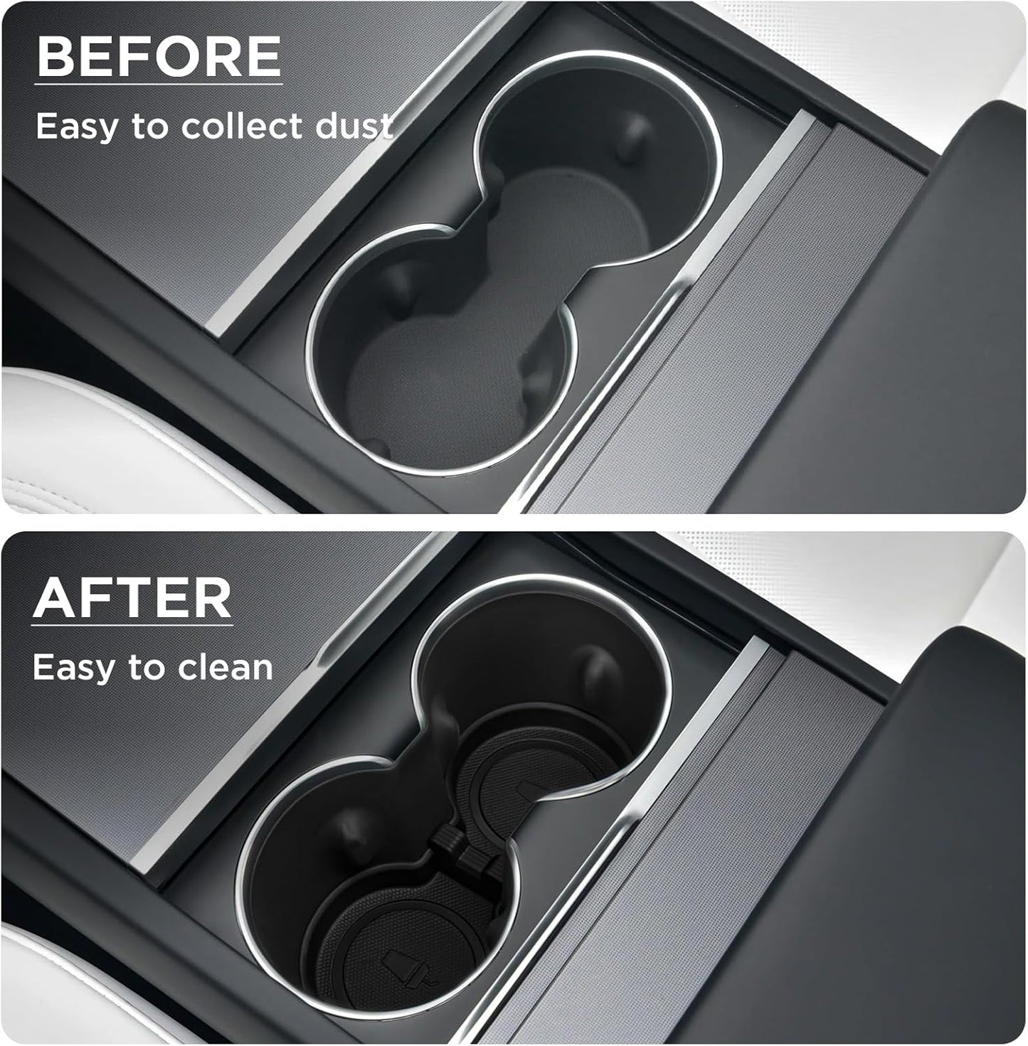 Cup Holder for Tesla 2024 Model 3 Highland Center Console Accessories Slot Slip Limit Clip Water Cup Holder Coaster Insert TPE