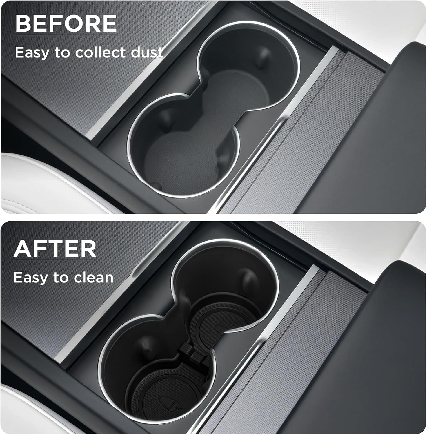 Cup Holder for Tesla 2024 Model 3 Highland Center Console Accessories Slot Slip Limit Clip Water Cup Holder Coaster Insert TPE