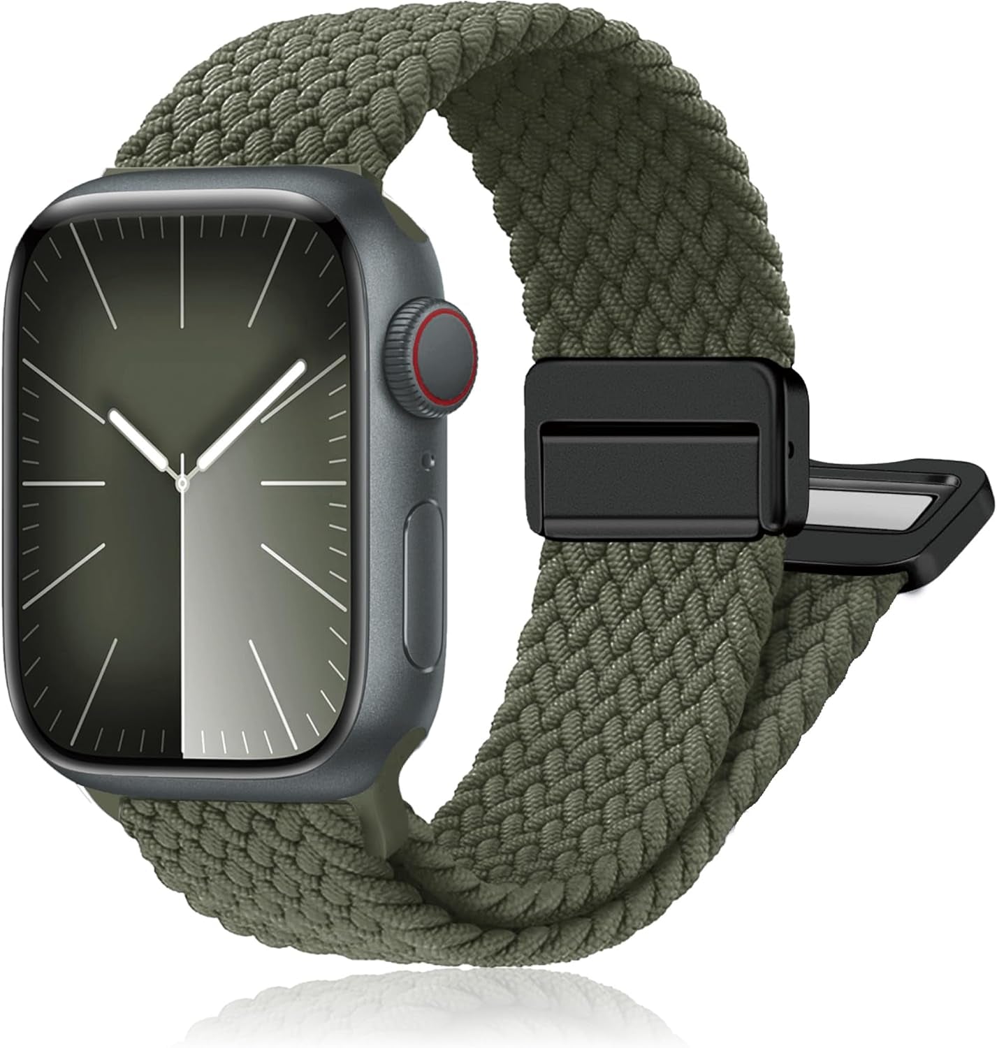Magnetic Braided Stretchy Loop - Compatible with Apple Watch Band 42Mm 46Mm 40Mm 41Mm 44Mm 45Mm 38Mm Ultra/2 49Mm Women Men,Elastic Woven Fabric Nylon Strap for Iwatch Ultra Series 10 9 8 7 6 5 4 3 SE