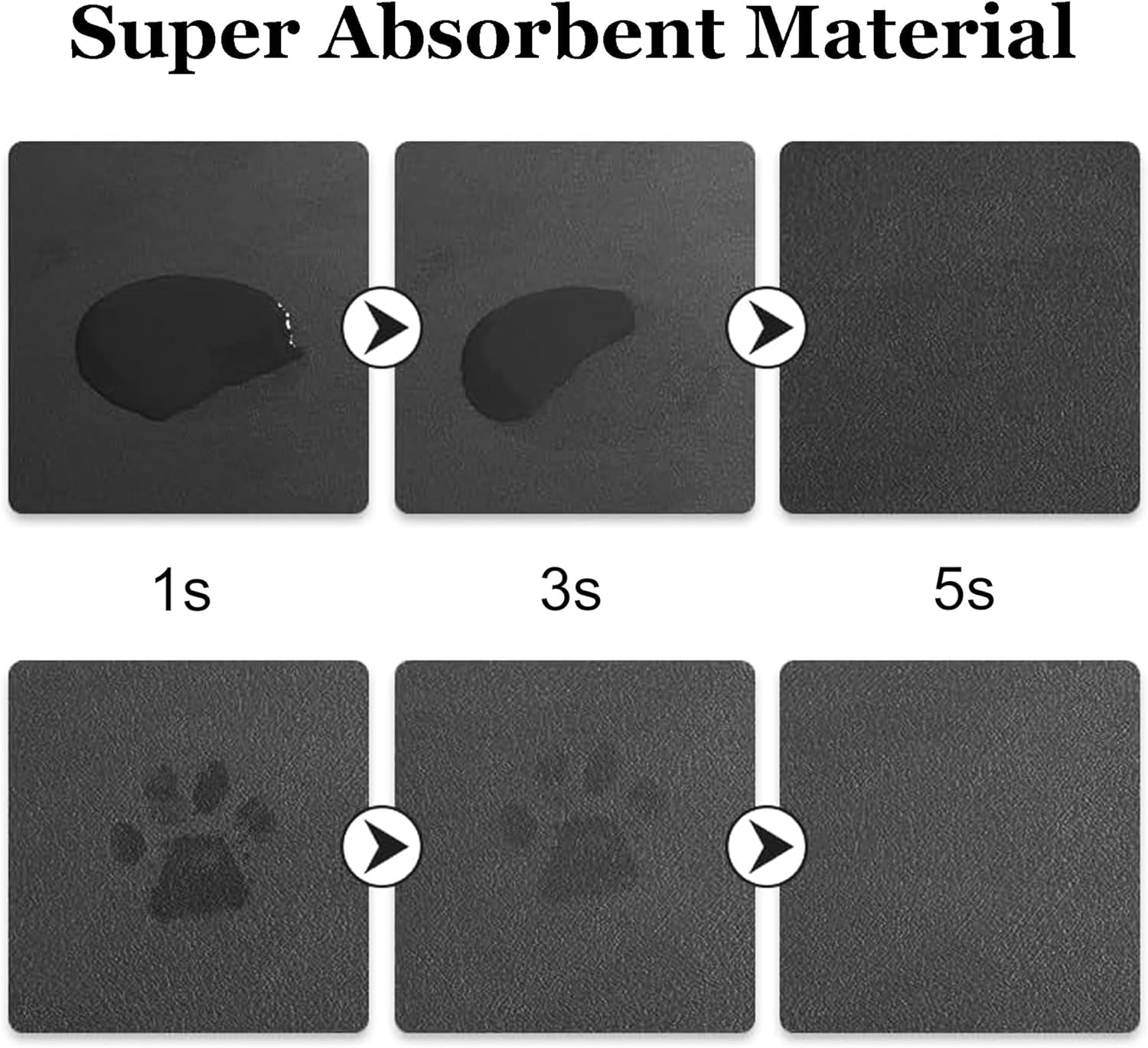 Dog Bowl Mat and Dog Feeding Mat, Dog Mat for Water Bowl, Absorbent Non-Slip Pet Water Bowl Mat Quick Drying Dog Food Mat Cat Matt for Food and Water(Brown+24.2X16.9In+Rectangular)