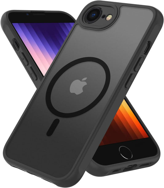 2025 New Magnetic for Iphone 16E Case,Compatible with Magsafe,Military Grade Drop Tested, Shockproof Matte Translucent Hard Back Slim Protective Case.Black Magnetic Circle.