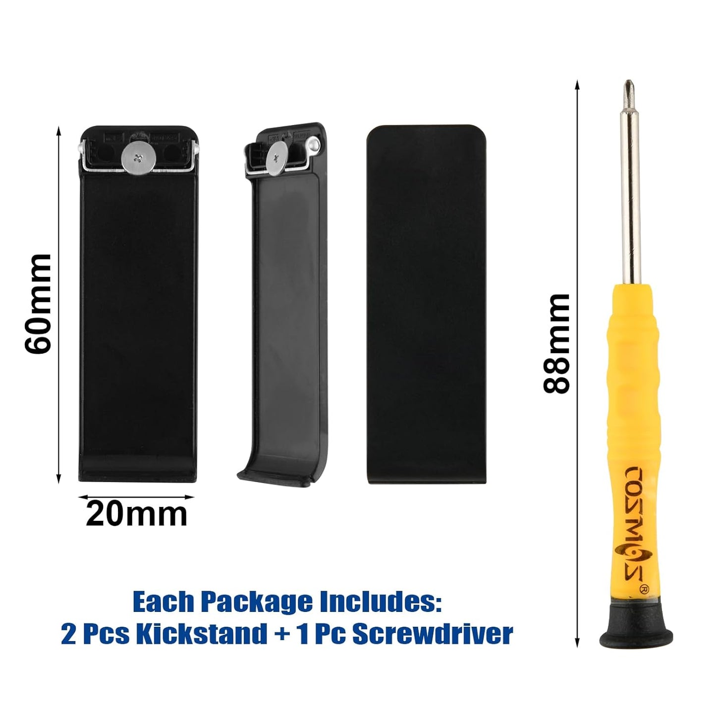 2 Pcs Replacement Kickstand Stand Back Shell Holder Back Bracket Compatible with Nintendo Switch Console, with 1 Piece Screwdriver