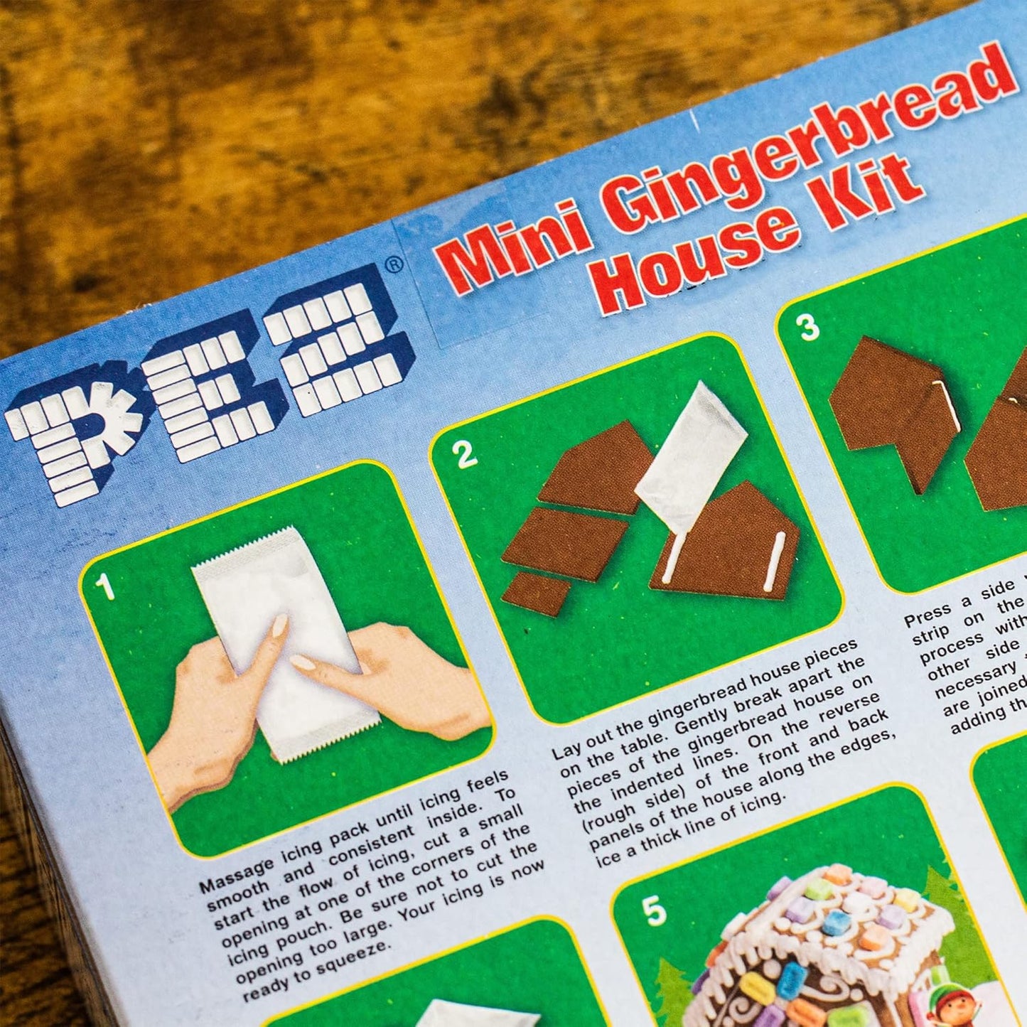 Pez Mini Christmas Gingerbread House Kit - Real Pez Candy, Icing, Pre-Baked Cookies Etc. - Everything Included - 7Oz, 198G - 1 PACK