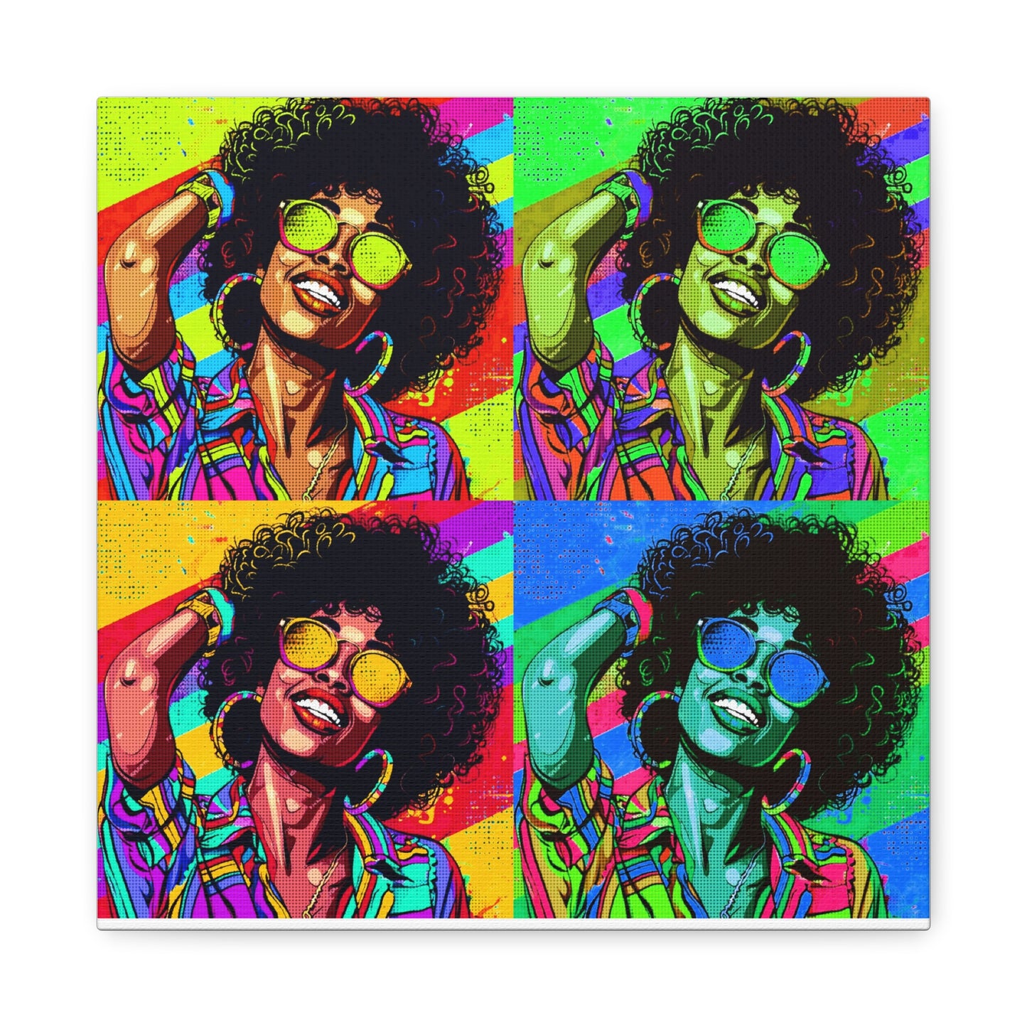 BLACK BEAUTY COLORFULL ANDY WARHOL STYLE Matte Canvas, Stretched, 1.25"