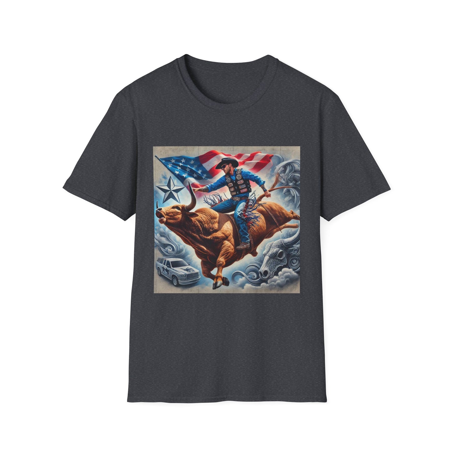 Professional Bull Riders 3D tattoo Unisex Softstyle T-Shirt