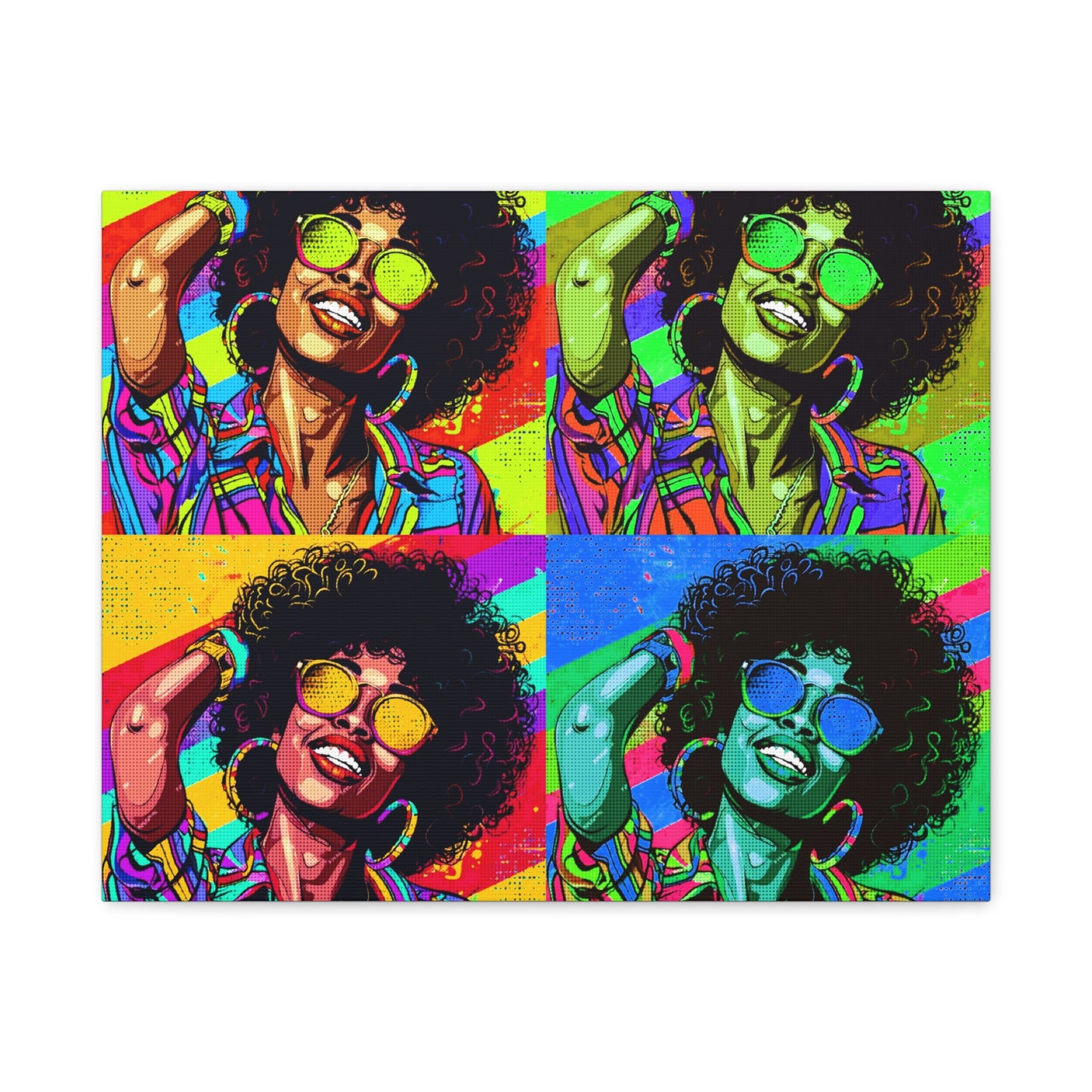 BLACK BEAUTY COLORFULL ANDY WARHOL STYLE Matte Canvas, Stretched, 1.25"