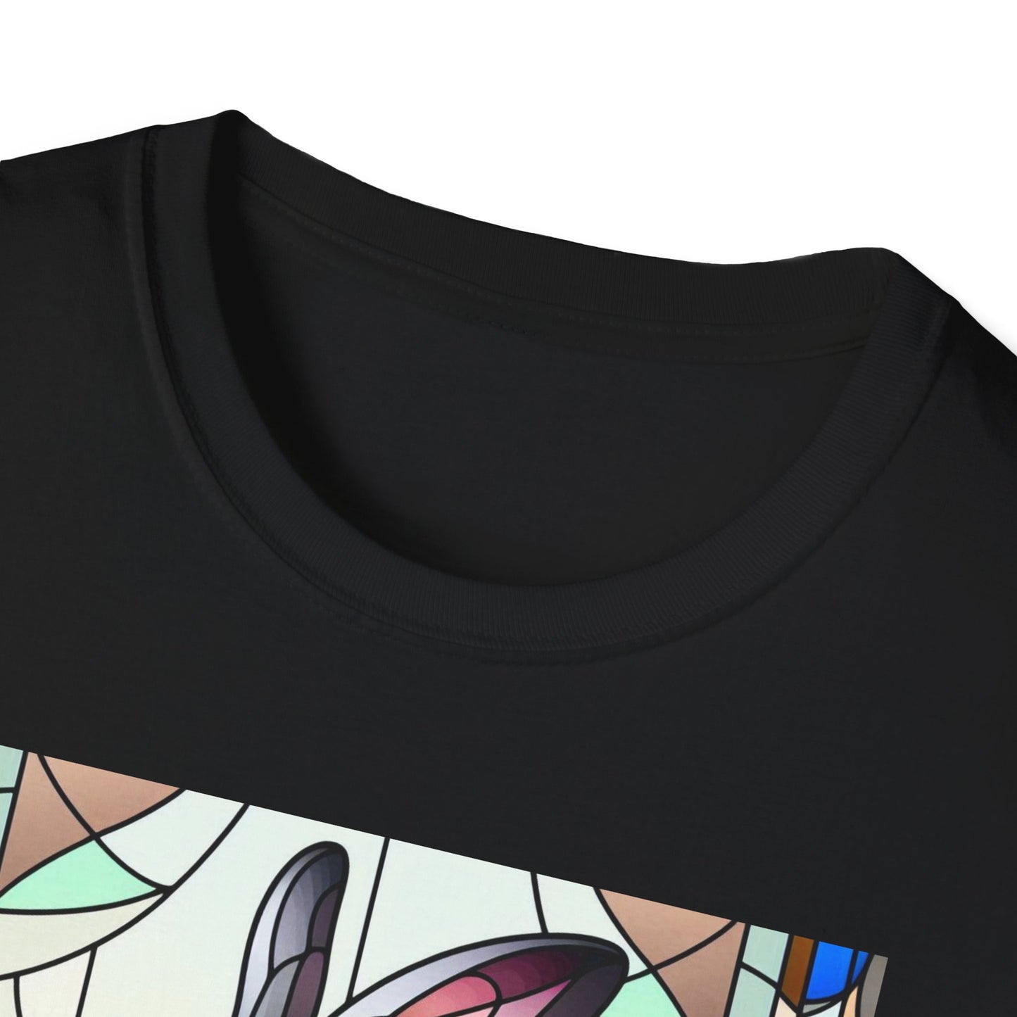 Flemish Giant Rabbit Animal Stained Glass Design Unisex Softstyle T-Shirt