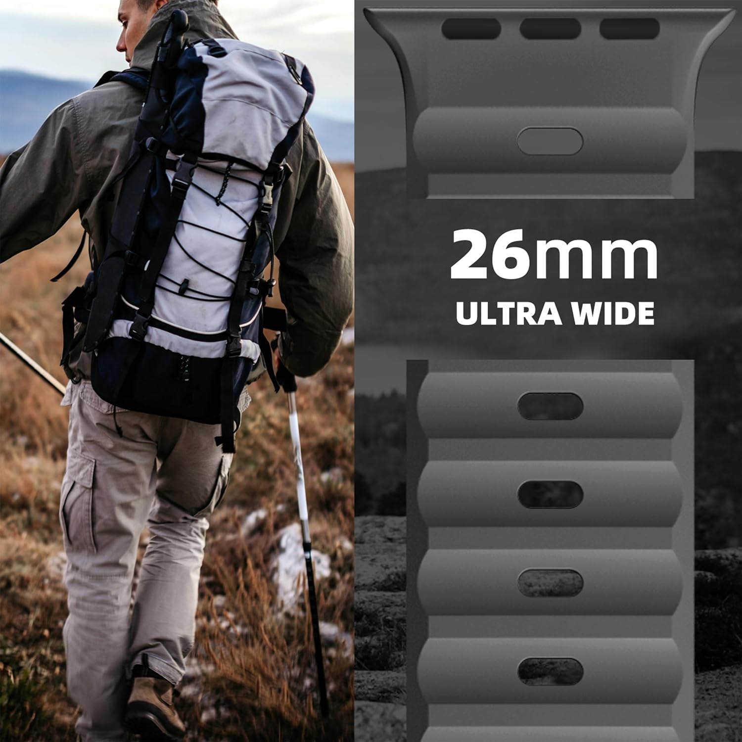 Sport Bands Compatible with Apple Watch Ultra 2/Ultra Band, Compatible with Apple Watch Bands for Men 49Mm 45Mm 44Mm 42Mm, Soft Silicone Waterproof Strap for Iwatch Series 9 8 7 6 5 4 SE 3 2 1