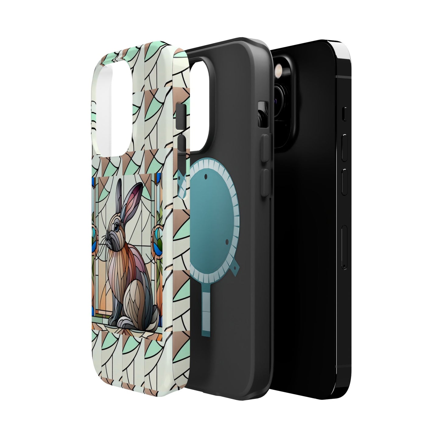 Flemish Giant Rabbit Animal Stained Glass Design Magnetic Tough Cases