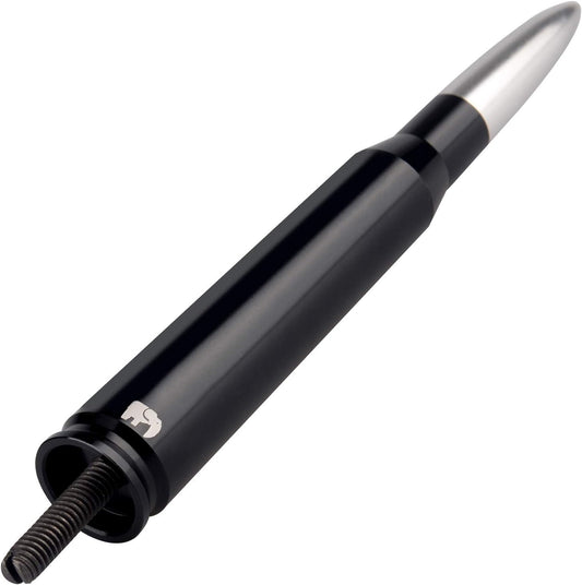 50 Cal Caliber Bullet Style Antenna, Compatible with Ford F-Series (F-150 F-250 F-350 Super Duty Ford Raptor Ranger Trucks 1997-2024) - Designed for Optimized FM/AM Reception (Silver)