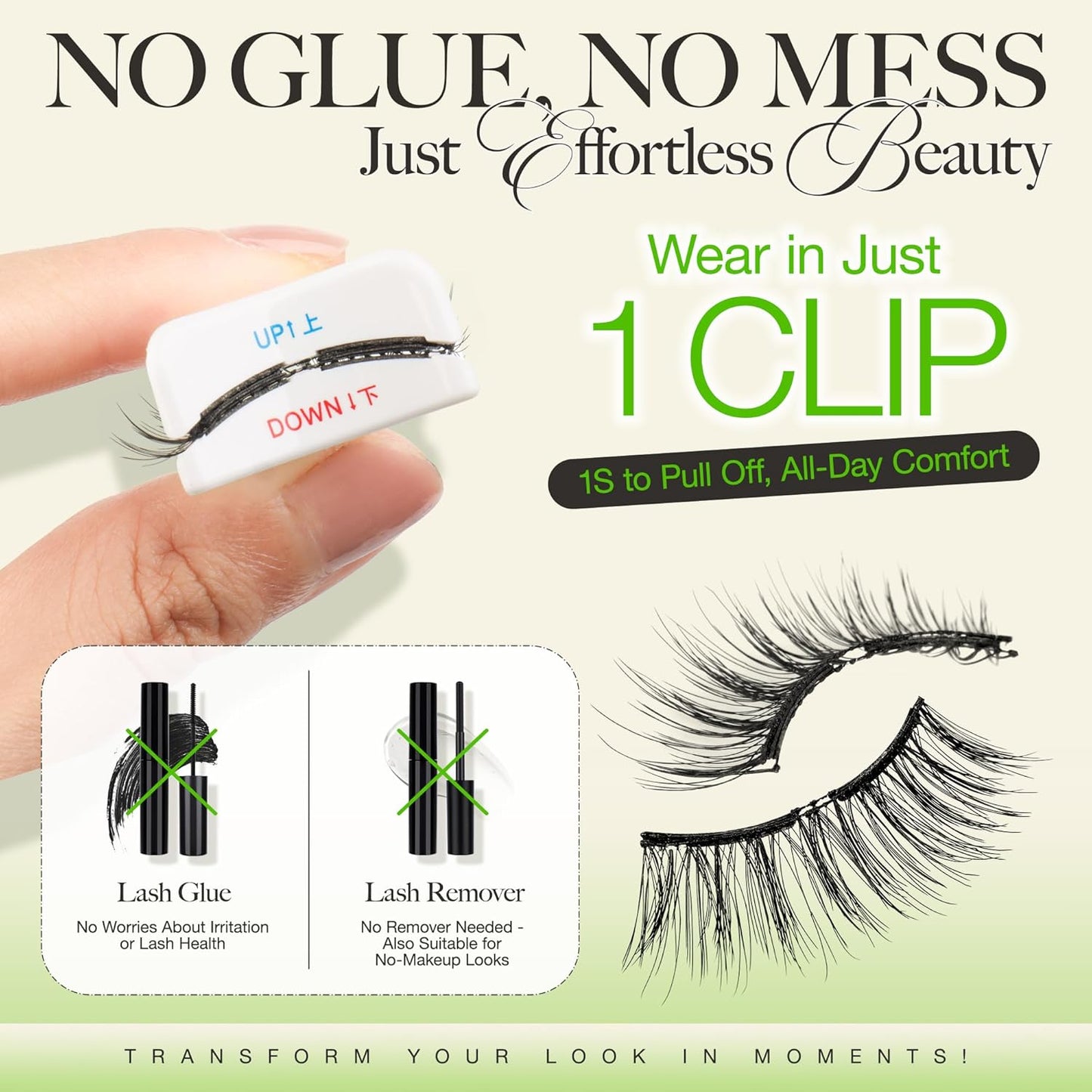 Magnetic Eyelashes with Applicator, Reusable Soft Magnetic Eyelashes Natural Look, No Glue Needed, Windproof & Waterproof for All-Day Comfort (L01)
