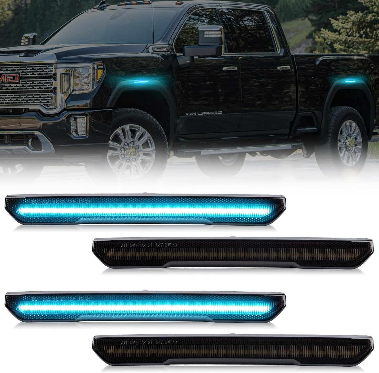 LED License Plate Light Compatible with 2014 2015 2016 2017 2018 2019 2020 2021 2022 Chevy Silverado GMC Sierra 1500 2500HD 3500HD 2015-2021 Colorado Canyon Pickup Truck 6000K, White