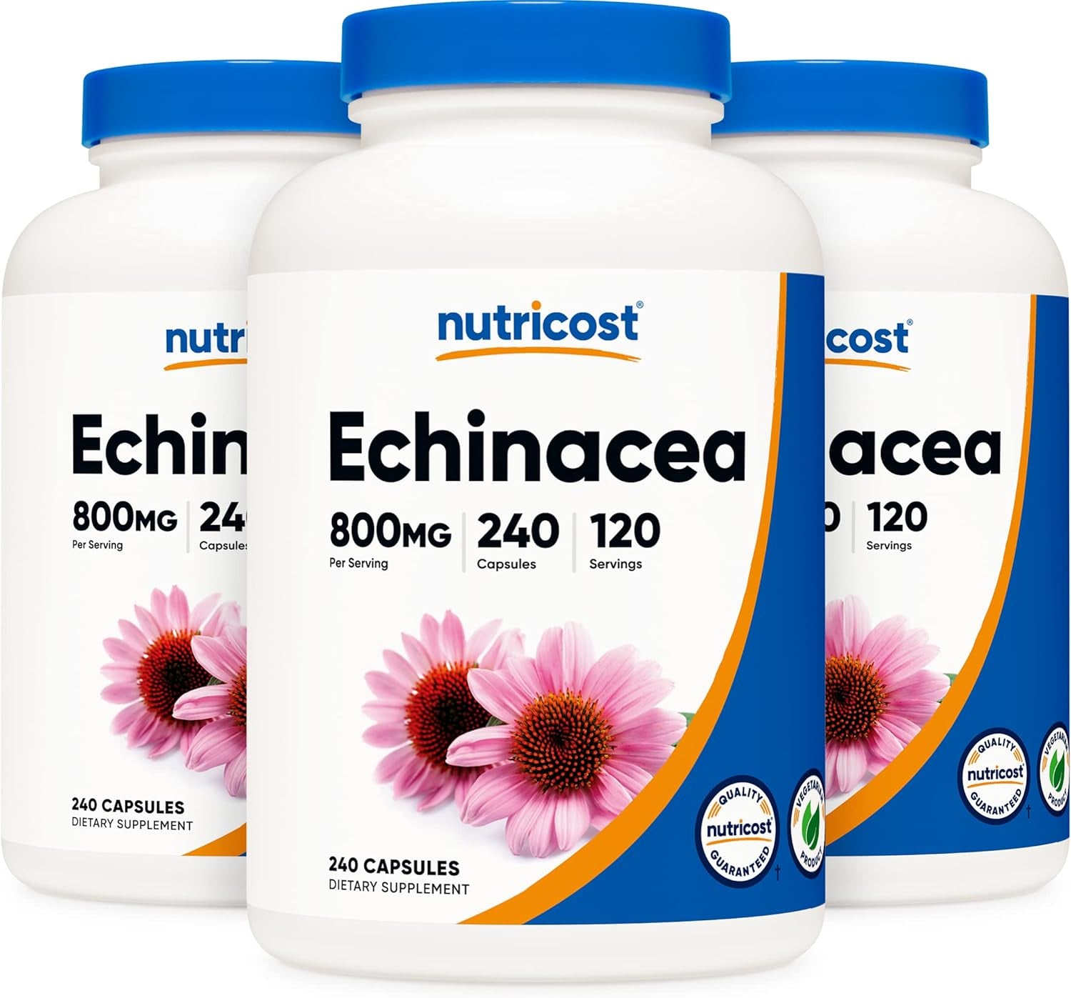 Echinacea 800Mg, 240 Capsules - Vegetarian Caps, Non GMO, Gluten Free, 120 Servings TLBH