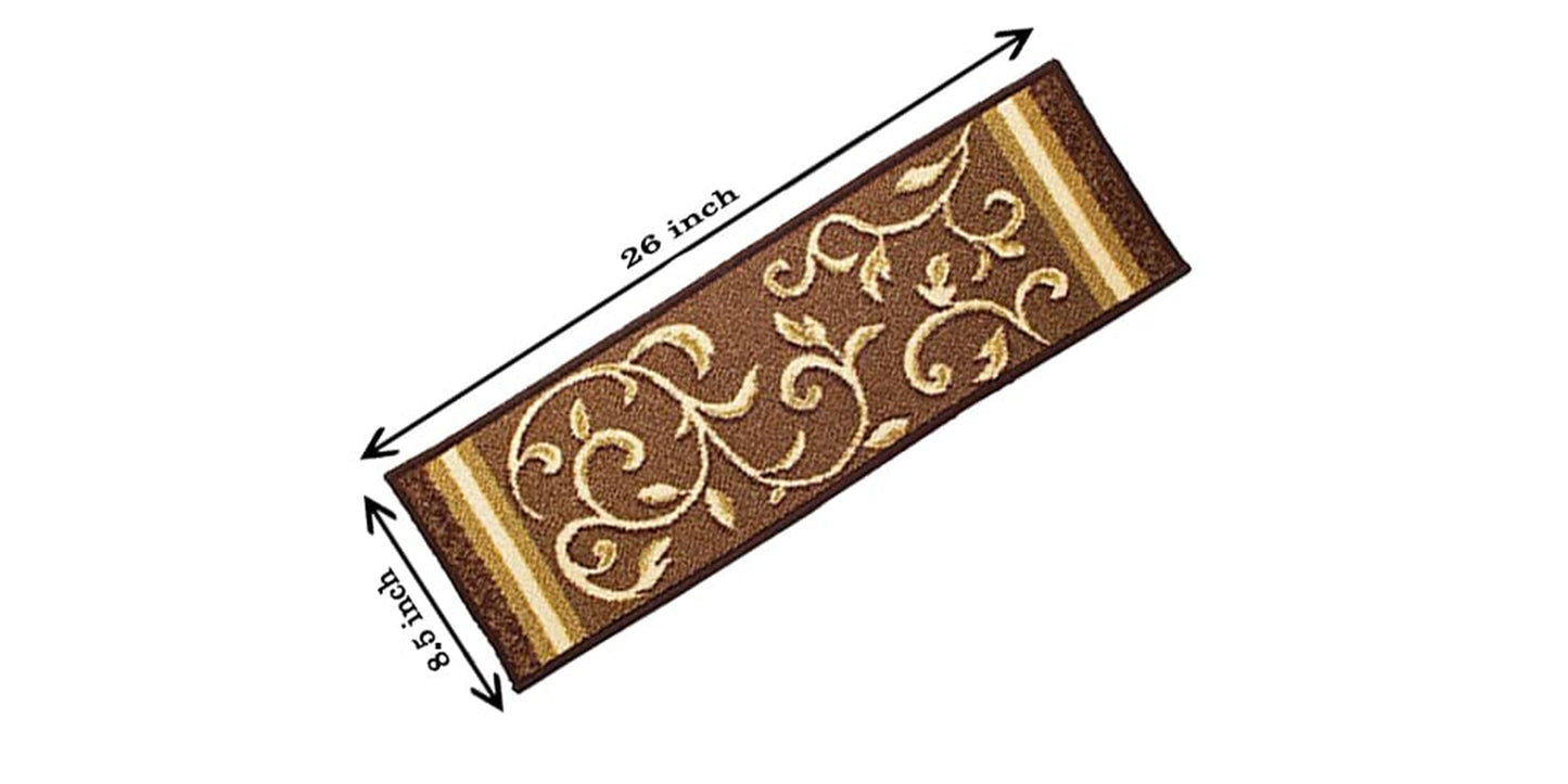 Rug Non-Slip Rubber Back Carpet Stair Treads - Skid Resistant Stair Mats (8.5" X 26") (7, 1923)