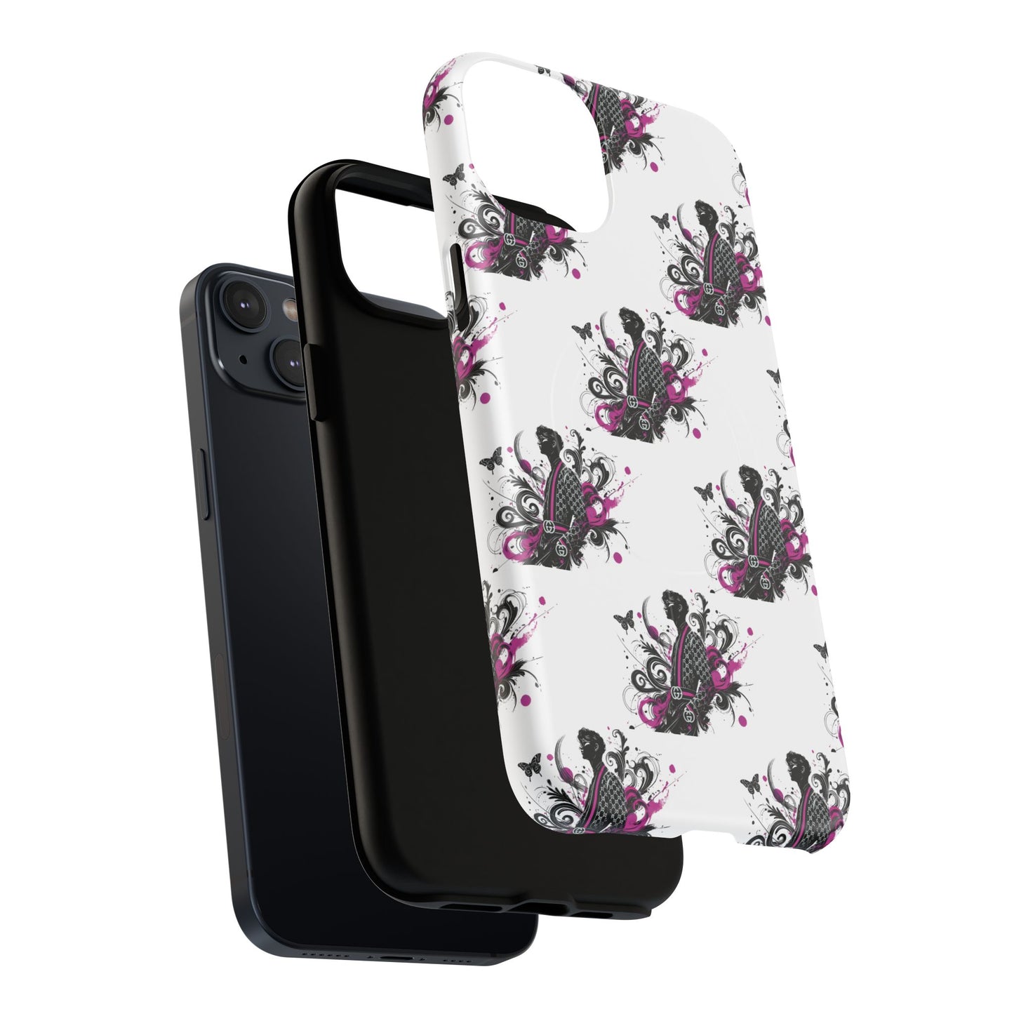 Stylish Tough Magnetic Phone Case with Vibrant Floral Design