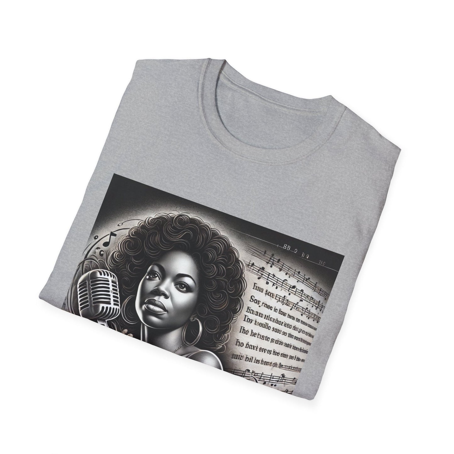 Angie Stone Retro Music Lover Unisex Softstyle T-Shirt - Afrocentric Design