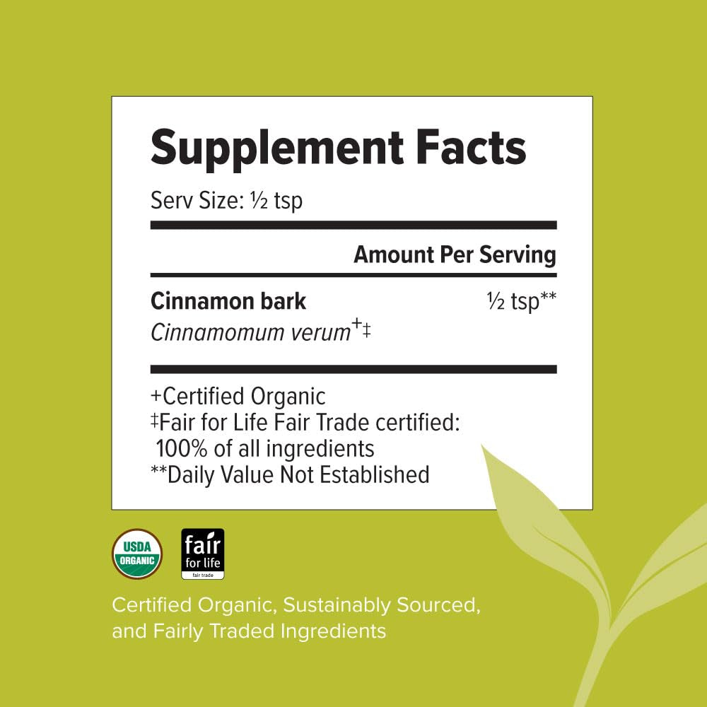 Organic Ground Cinnamon Powder – Cinnamomum Verum – Delicious Cooking Spice That Supports Healthy Digestion, Circulation & More* – Spice Jar – Non-Gmo Sustainably Sourced Vegan FFL TLBH