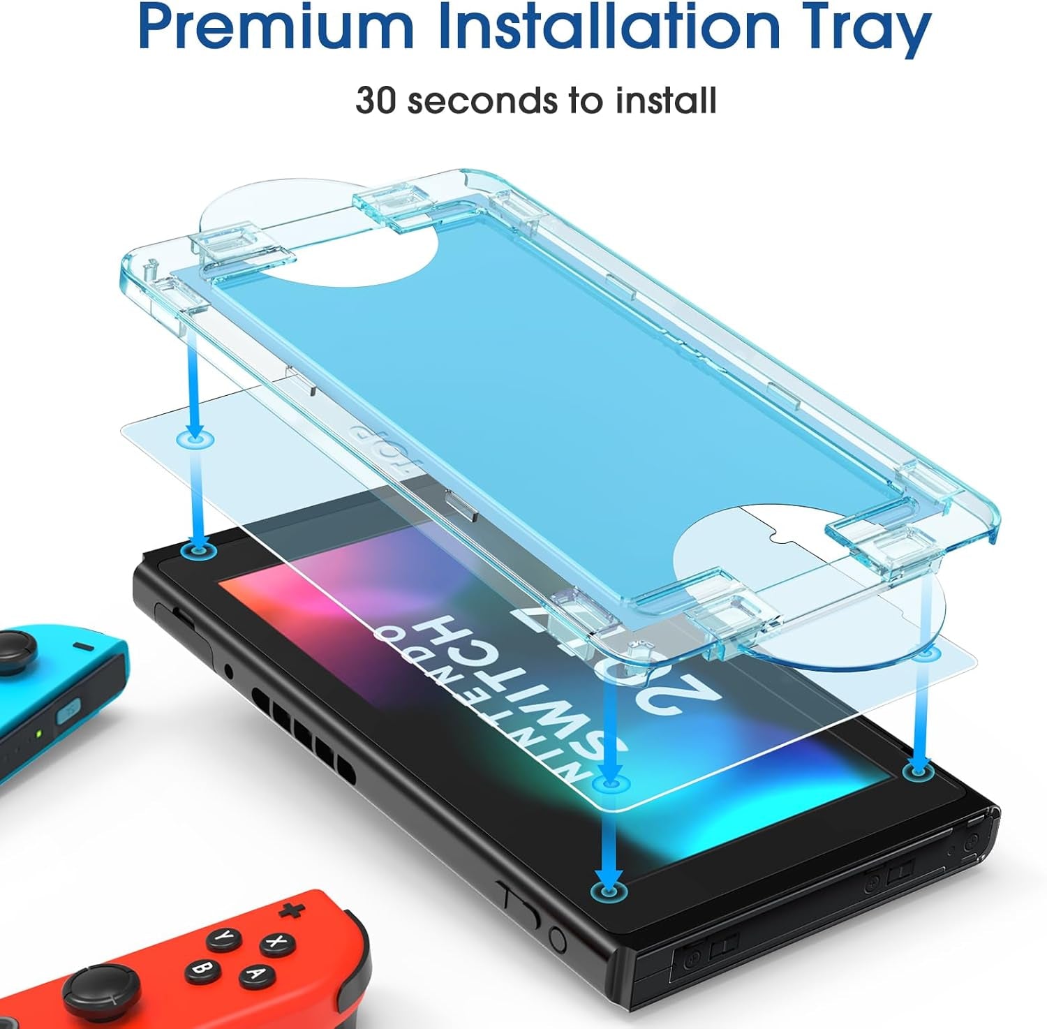 Auto-Alignment Onetouch for Nintendo Switch 6.2" 2017 Screen Protector, Tempered Glass, 30 Seconds Installation, Bubble Free, Anti-Scratch, Touch Sensitive, Ultra-Clear [2 Pack]