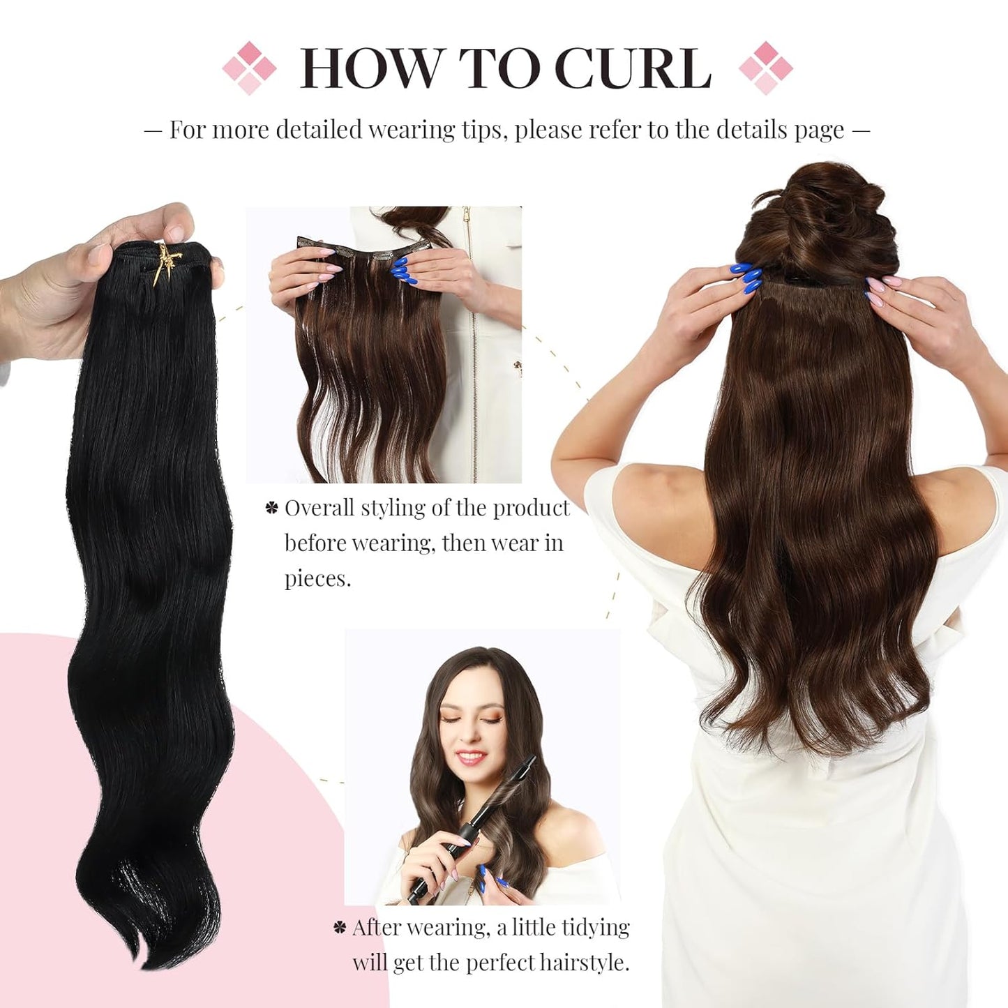 Hair Extensions Clip in Real Human Hair  Remy Clip in Hair Extensions Real Human Hair Long Straight Hair Extensions Natural Hair for Woman (#1 Jet Black, 16)