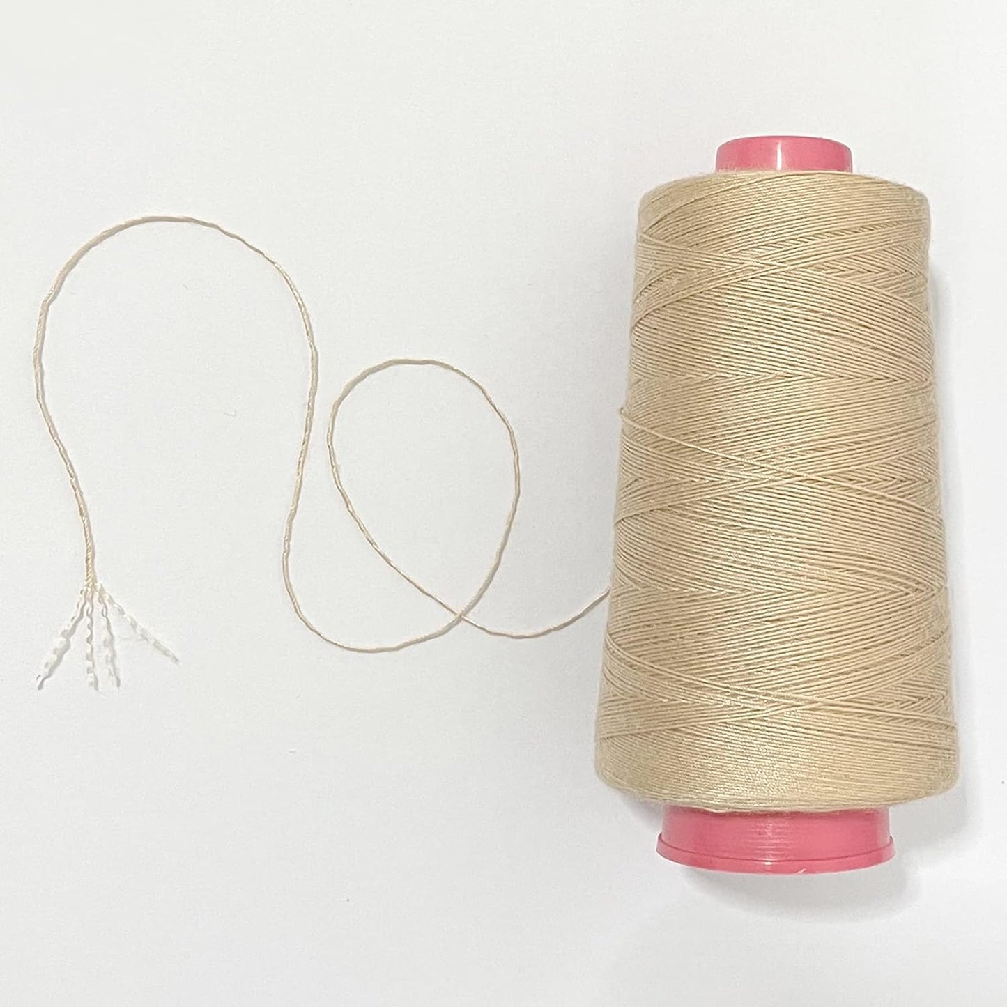 Beige Weaving Thread 100% Polyester for Making Wig Sewing Hair Weft Hair Extension 1Pc (1Pc, Beige)