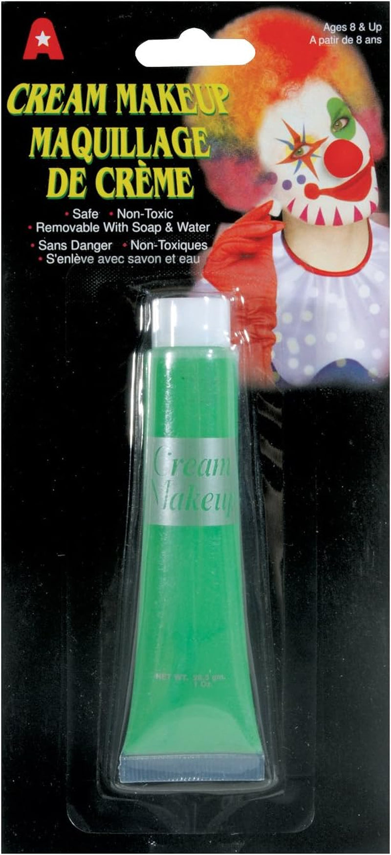 Loftus Halloween Costume Non-Toxic Face & Body Tube 1 Oz Cream Makeup, Green