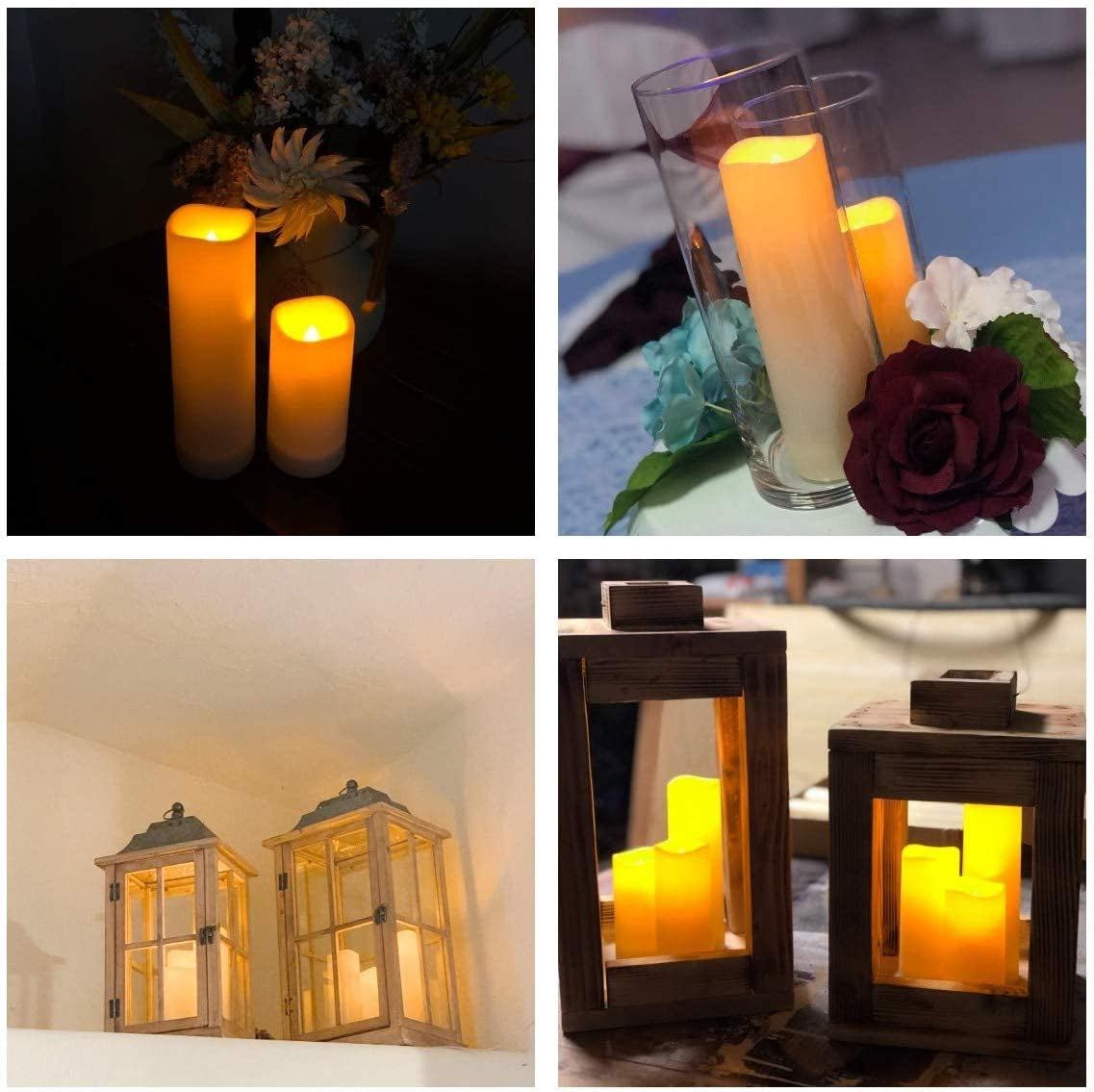 Flameless LED Candles with 10-Key Remote & Timer, Outdoor Indoor Waterproof Battery Operated Candles for Home/Birthday/Wedding/Holiday Décor, Exquisite Set of 12 (D2.2'' X H4''/5''/6''/7'')
