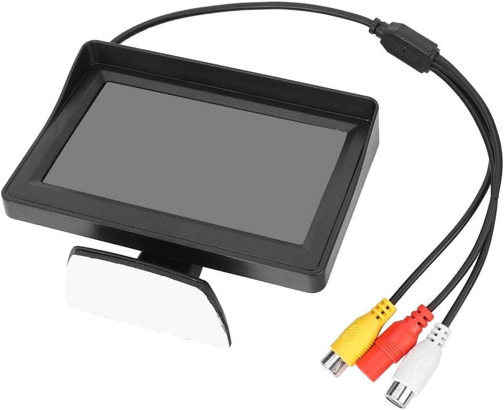 Car LCD Monitor, Plastic DC 9V-35V 3W 4.3In 2-Way AV Input Car Monitor LCD Display for Backup Reverse Camera