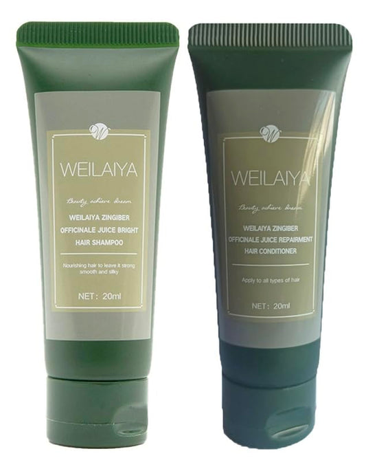 Ginger Zingiber Officinale Juice Prevent Hair Loss Stimulate Hair Growth Shampoo & Conditioner Mini Set TLBH