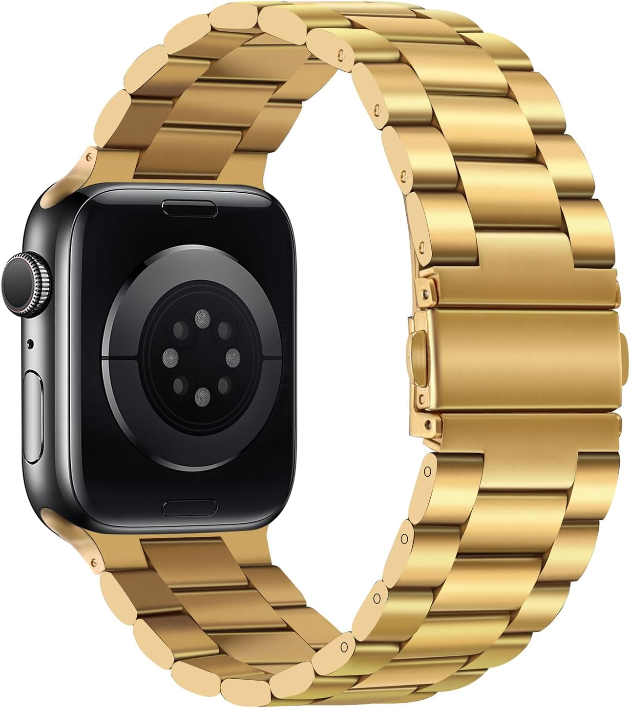 Band Compatible with Apple Watch Band 41Mm 40Mm 38Mm Premium Stainless Steel Metal Replacement Strap Compatible with Apple Watch SE Series 9 8 7 6 5 4 3 2 1 (Gold)