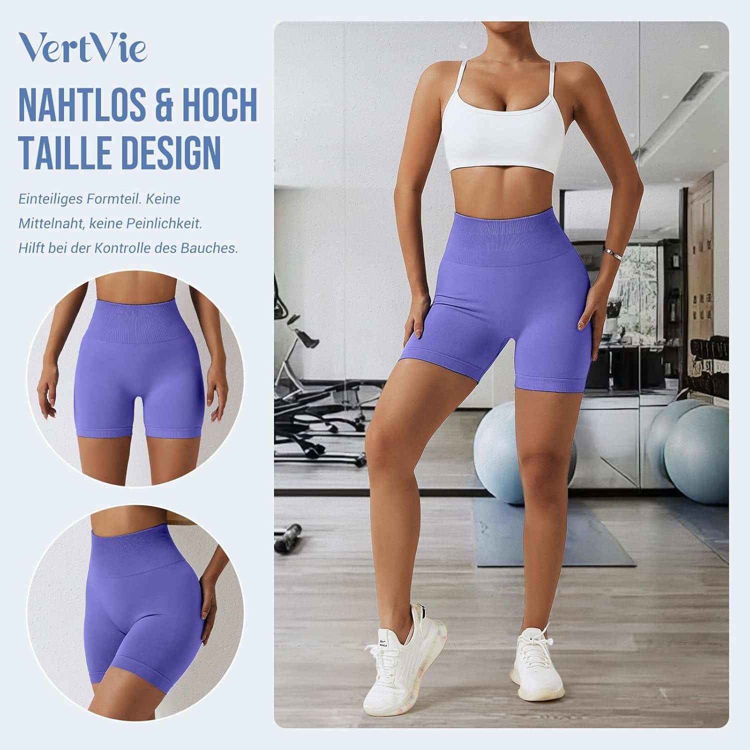 High Waisted Gym Shorts Women Booty Scrunch Shorts Seamless Stretch Tummy Control Workout Yoga Shorts Leggings