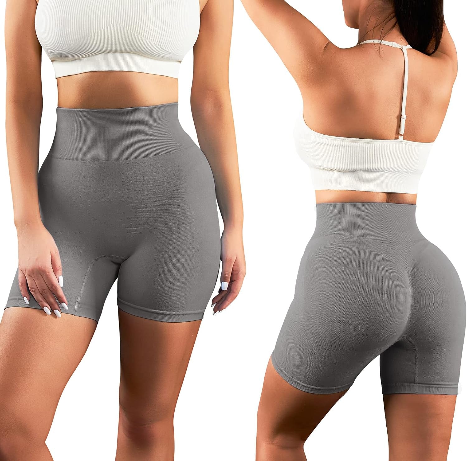 1-3 Pack Workout Shorts Women Scrunch Butt Lifting Biker Shorts Seamless Gym Workout Yoga Shorts