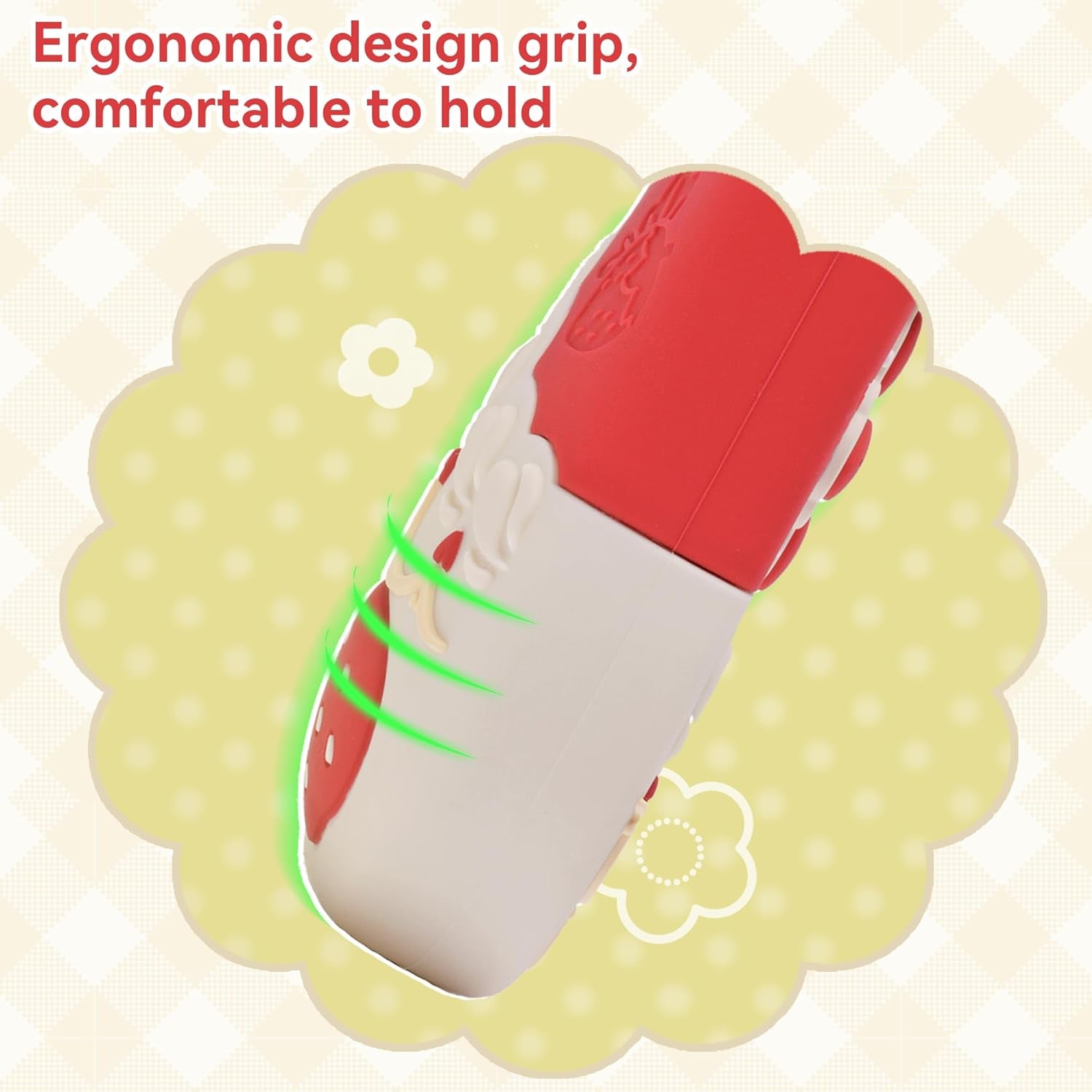 Protective Case for Switch Slim Cover Case Compatible with Switch Separable Soft Silicone Protective Shell for Joy Con with 2 Thumb Grip Caps- Strawberries with Cream