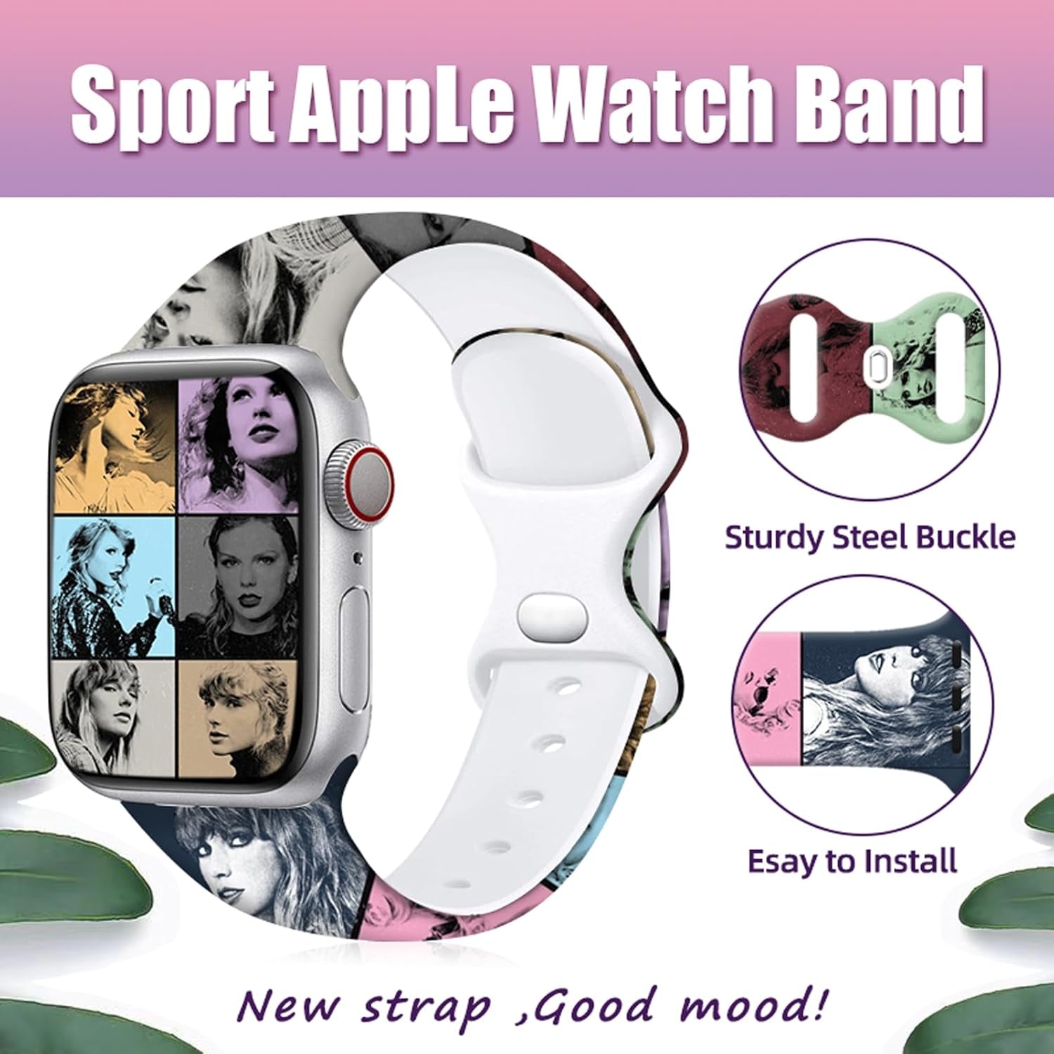Sport Bands Compatible with Apple Watch Band 38Mm 40Mm 41Mm 42Mm 44Mm 45Mm for Men Women,Soft Silicone Strap Replacement Sport Wristbands for Iwatch Ultra Series 8 7 6 5 4 3 2 1 SE