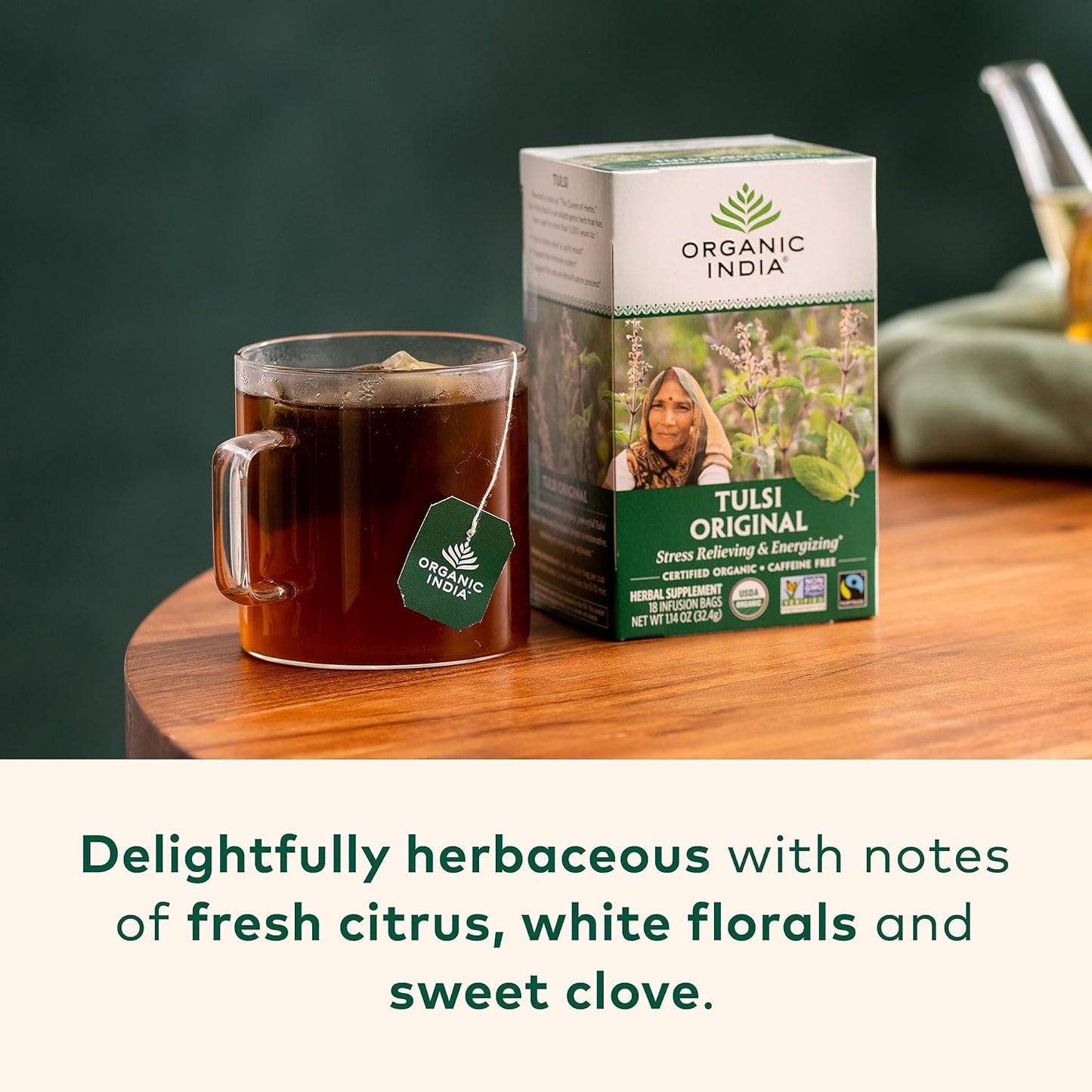 Tulsi Original Herbal Tea - Holy Basil and African Basil Calming and Stress Relief Tea, Immune Support, USDA Certified Organic, Non-Gmo, Caffeine-Free - 18 Infusion Bags, 6 Pack TLBH