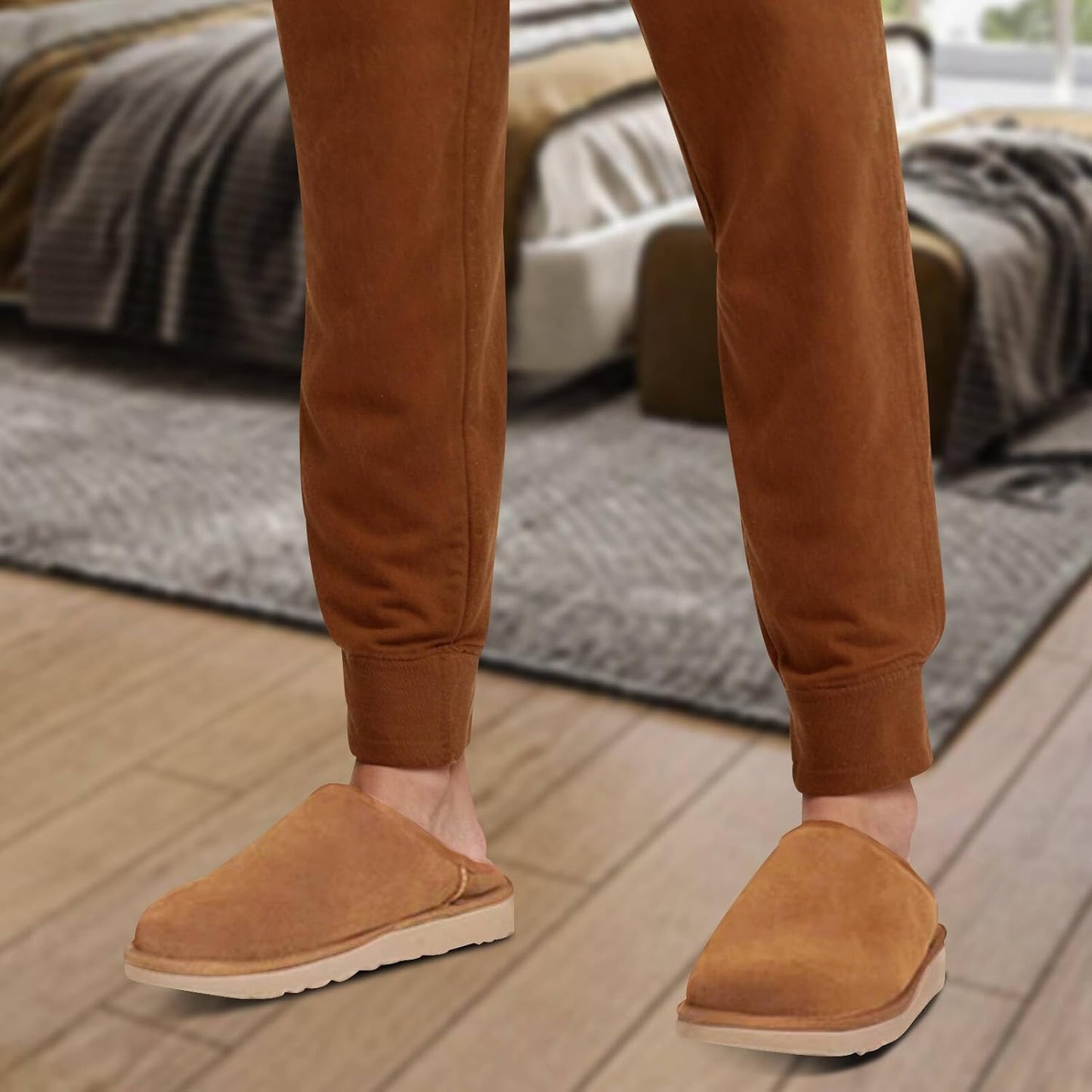 Clogs for Men Slippers Slip on Shoes Men Winter Suede House Fuzzy Warm Slippers Clog Sandals Men'S Mules & Clogs Antislip Clogs