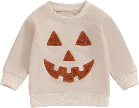 Halloween Baby Girl Boy Outfits Pumpkin Sweatshirt Long Sleeve Hoodies Halloween Baby Costume Toddler Fall Clothes