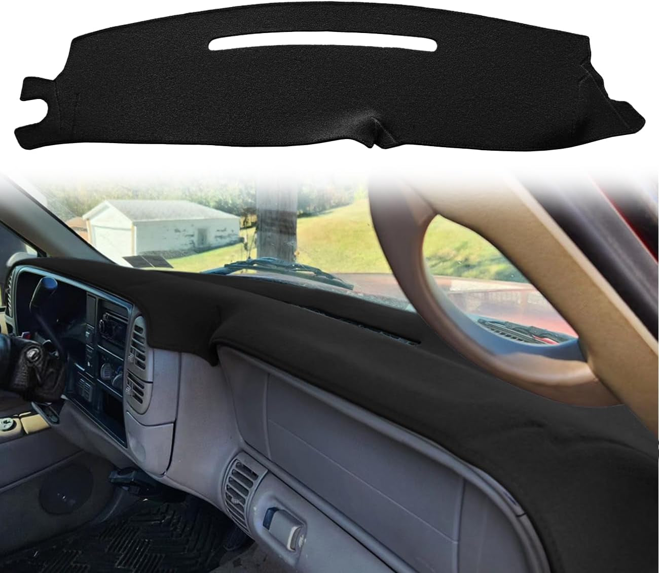 Dash Cover Custom Fit for Chevy Chevrolet Silverado 1500 LT/WT 2007-2013 2500 HD / 3500 HD 2007-2013, GMC Sierra 2007-2013 .Dashboard Cover Mat Pad Carpet (08-13, Black) Y74