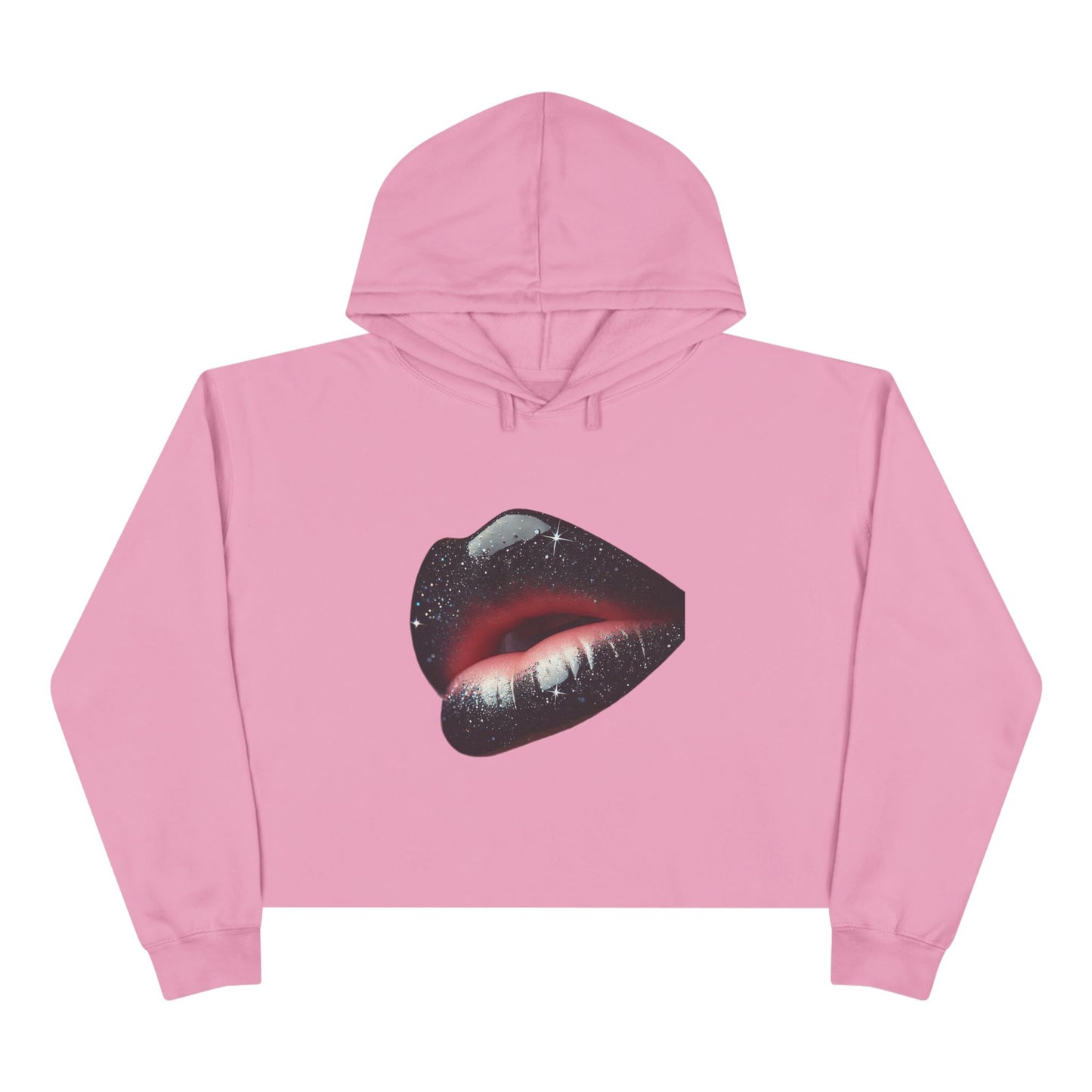 GALAXY LIPS GLOSSY Crop Hoodie