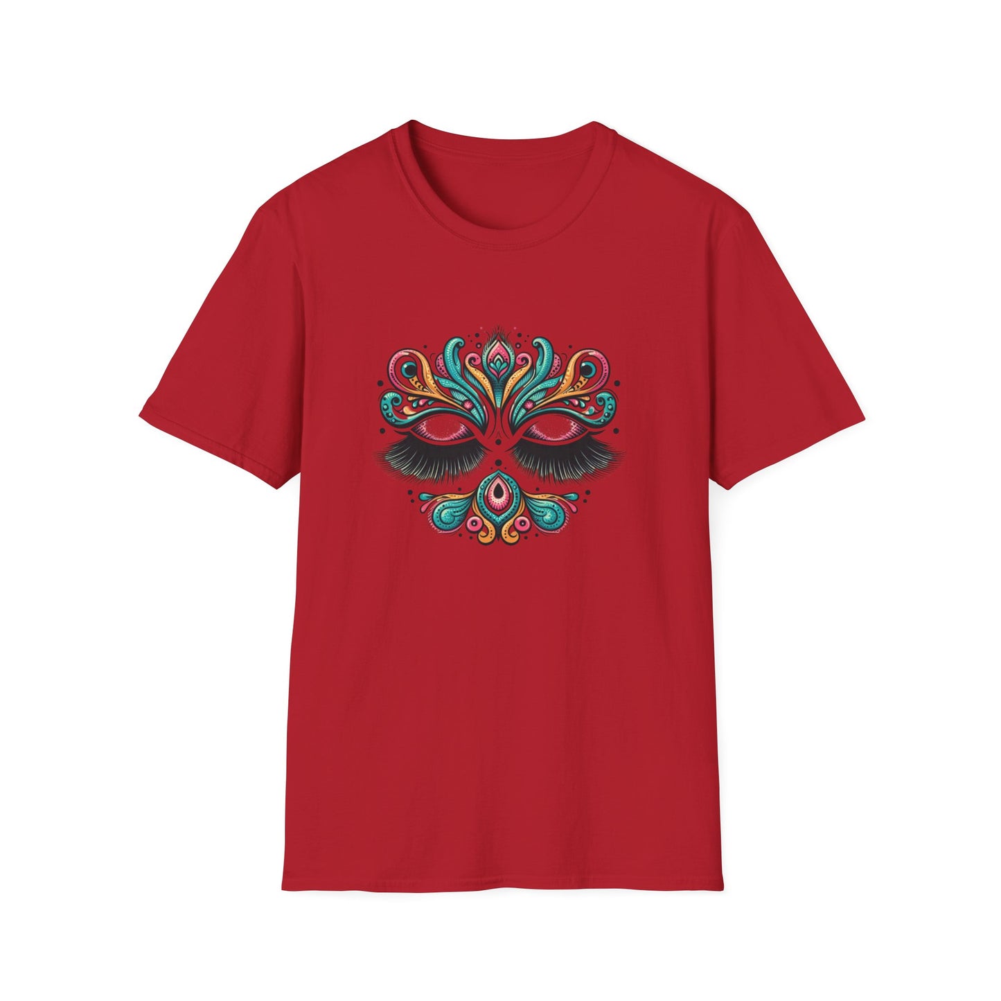 Colorful Mandala Unisex Softstyle T-Shirt – Bohemian LASHES Vibe for Art Lovers