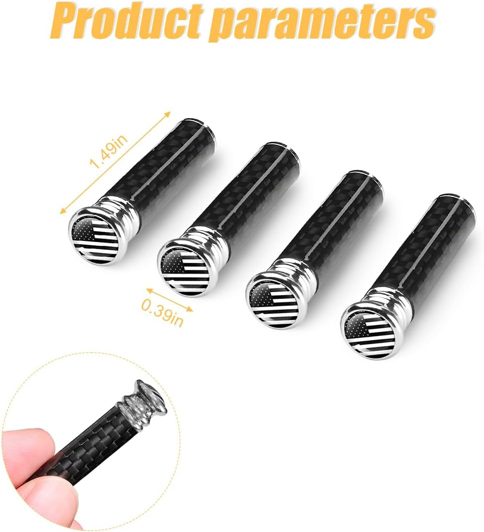 4PCS Car Door Lock Knobs, American Flag Carbon Fiber Door Lock Pin Cover, Decorative Modification Door Lock Bolt Pin Cover, Auto Accessories Universal for SUV, Truck, Van (Black Flag) TRUCK DRIVER