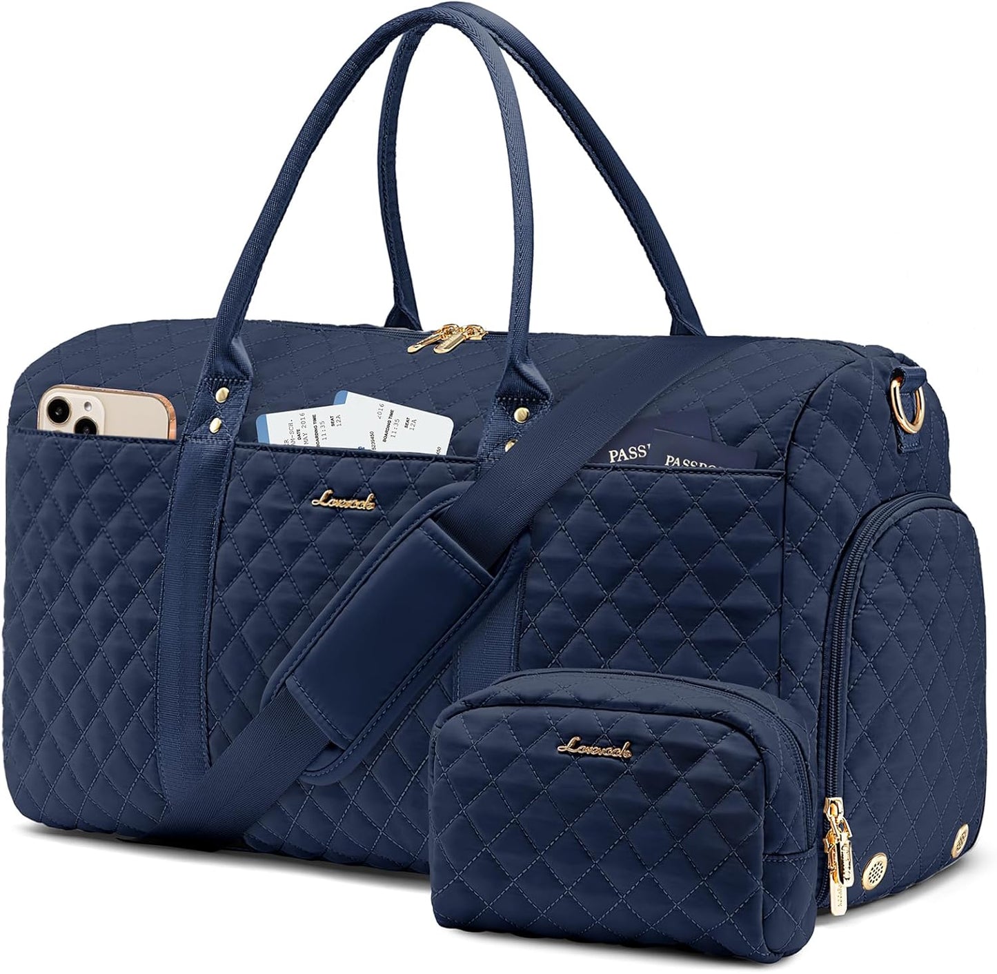 Travel Duffle Bag,Carry on Overnight Bag with Shoe Compartment,Weekender Bags for Women with Toiletry Bag,Gym Duffel Bag with Wet Pocket,Hospital Bags for Labor and Delivery