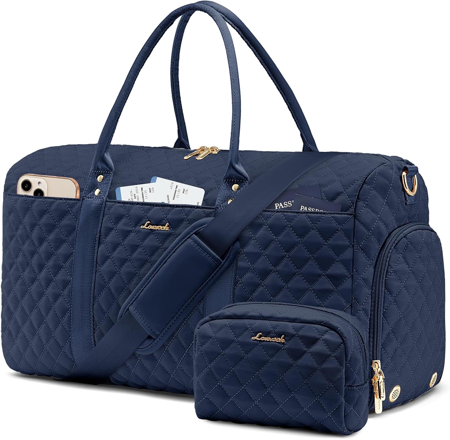 Travel Duffle Bag,Carry on Overnight Bag with Shoe Compartment,Weekender Bags for Women with Toiletry Bag,Gym Duffel Bag with Wet Pocket,Hospital Bags for Labor and Delivery