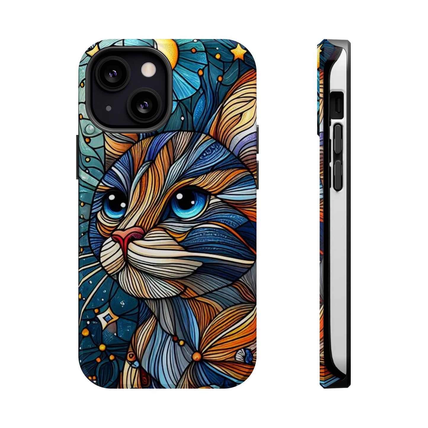 Cat-Stained Glass Magnetic Tough Cases