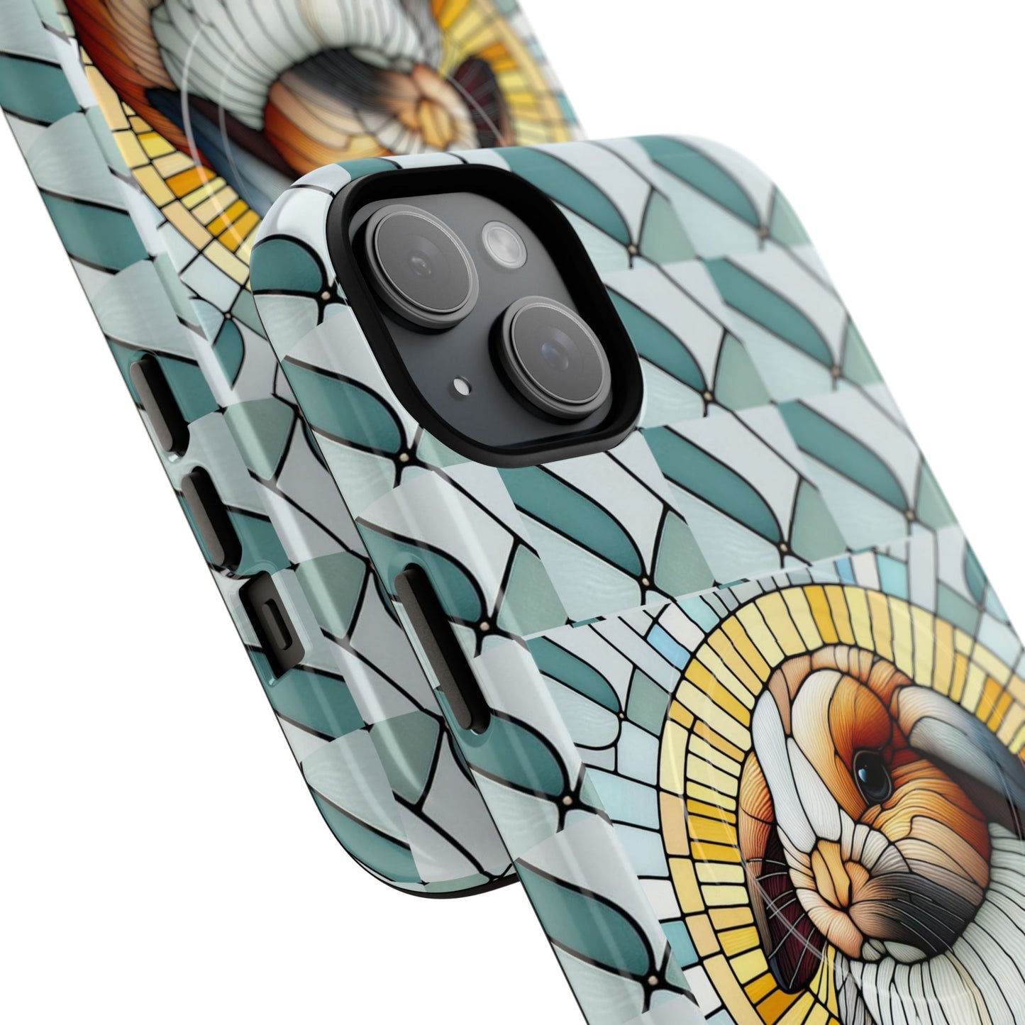 Holland Lop Rabbit Animal Stained Glass Design Tough Magnetic Cases