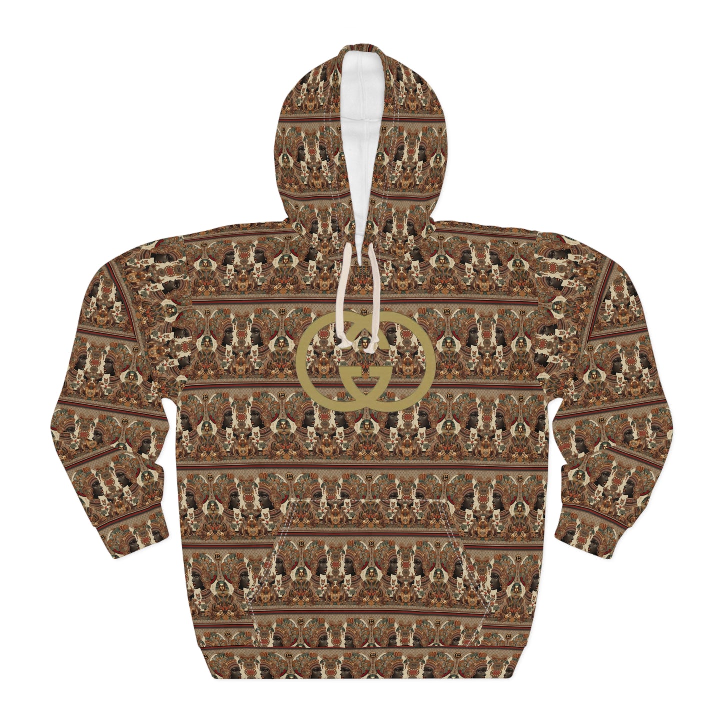 Bohemian Chic Unisex Pullover Hoodie - Abstract Earthy Pattern